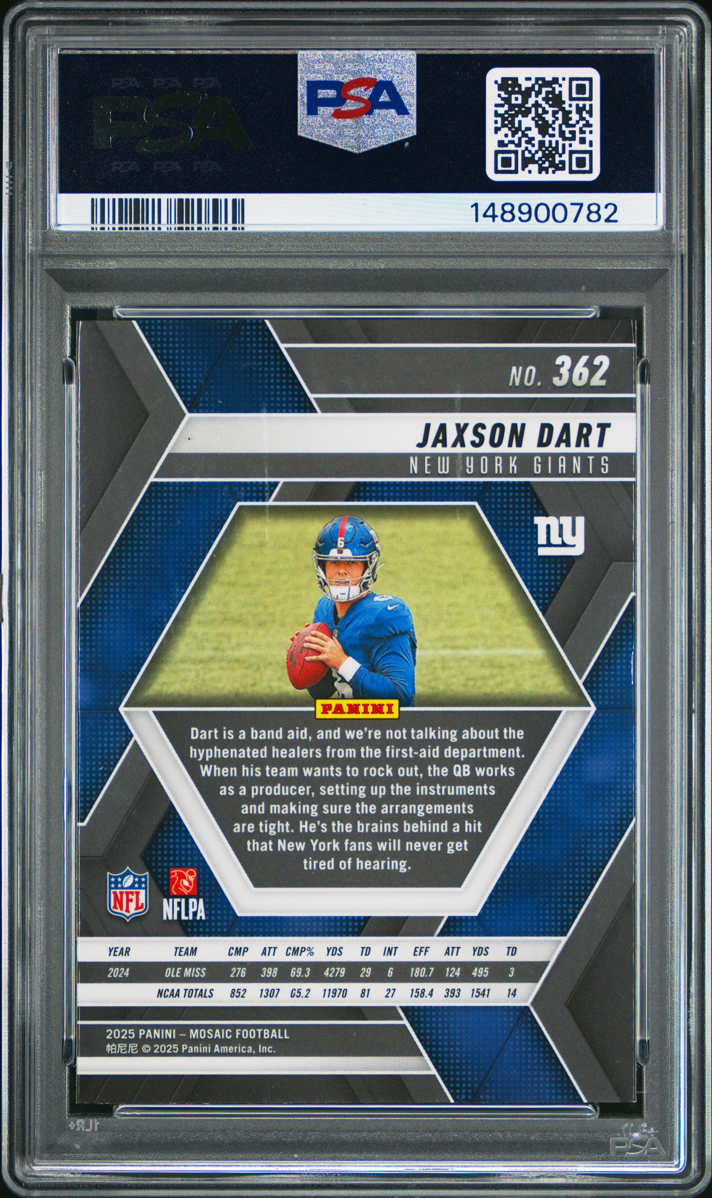 2025 Panini Mosaic #362 Jaxson Dart PSA 10