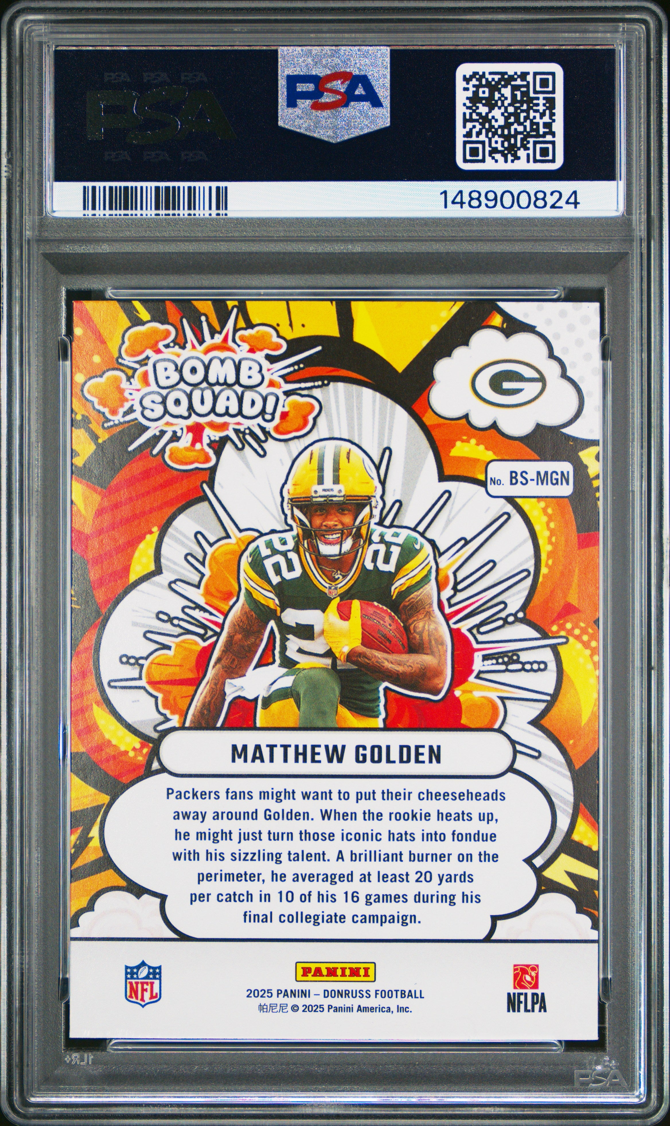 2025 Panini Donruss Bomb Squad #BS-MGN Matthew Golden PSA 5