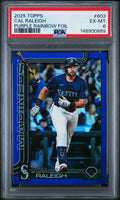 2025 Topps #603 Cal Raleigh Purple Rainbow Foil PSA 6