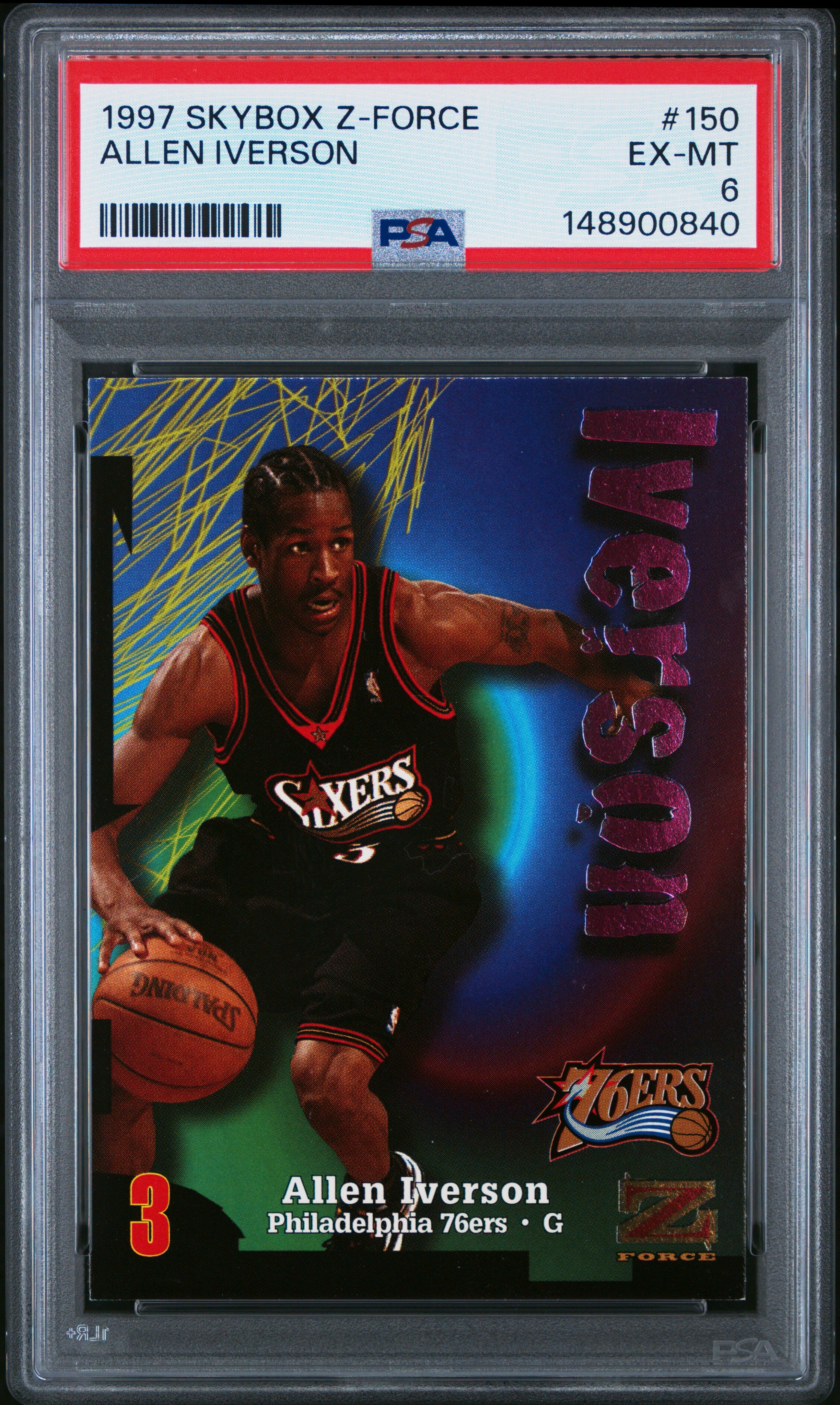 1997 Skybox Z-Force #150 Allen Iverson PSA 6