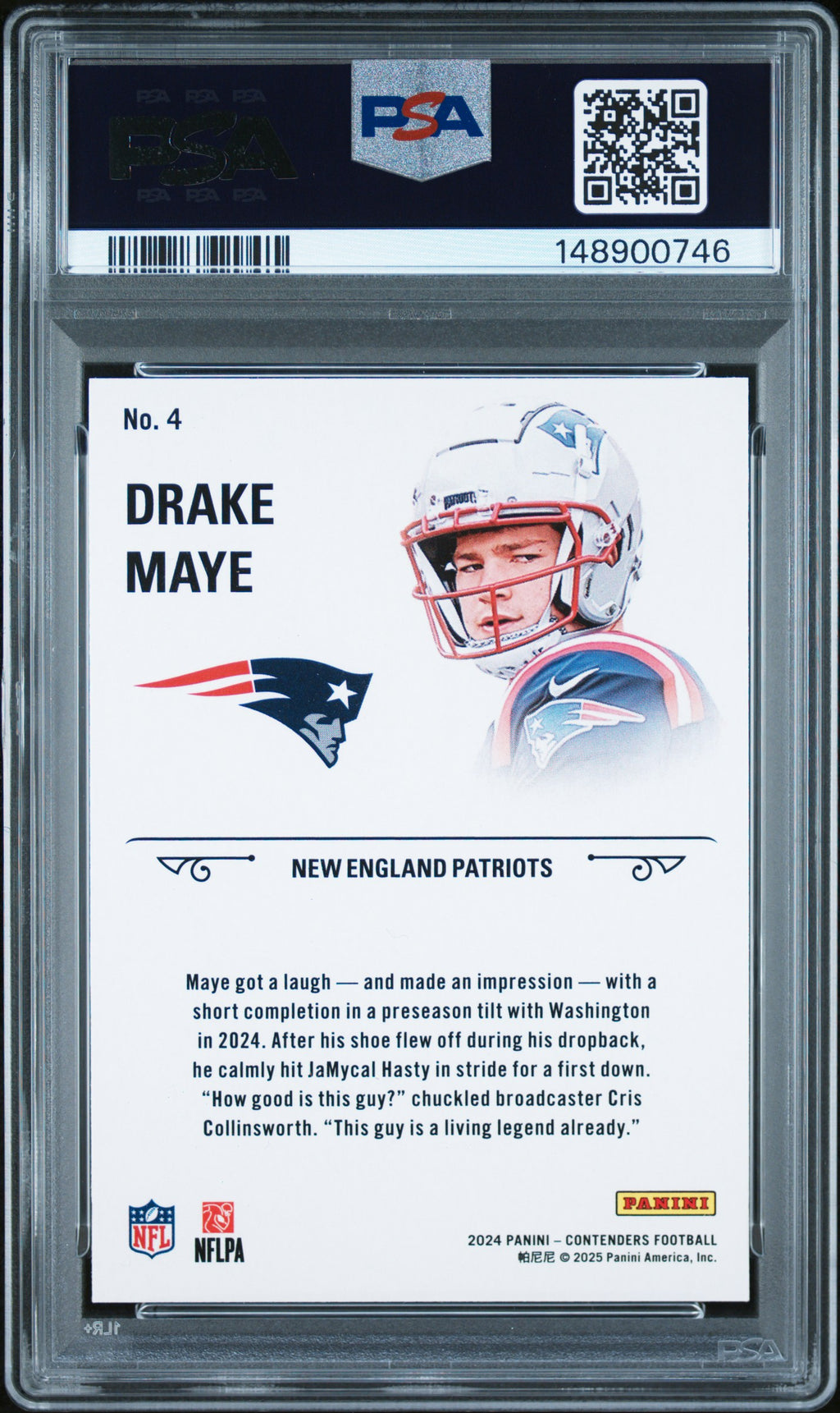 2024 Panini Contenders Rookie Stallions #4 Drake Maye PSA 10