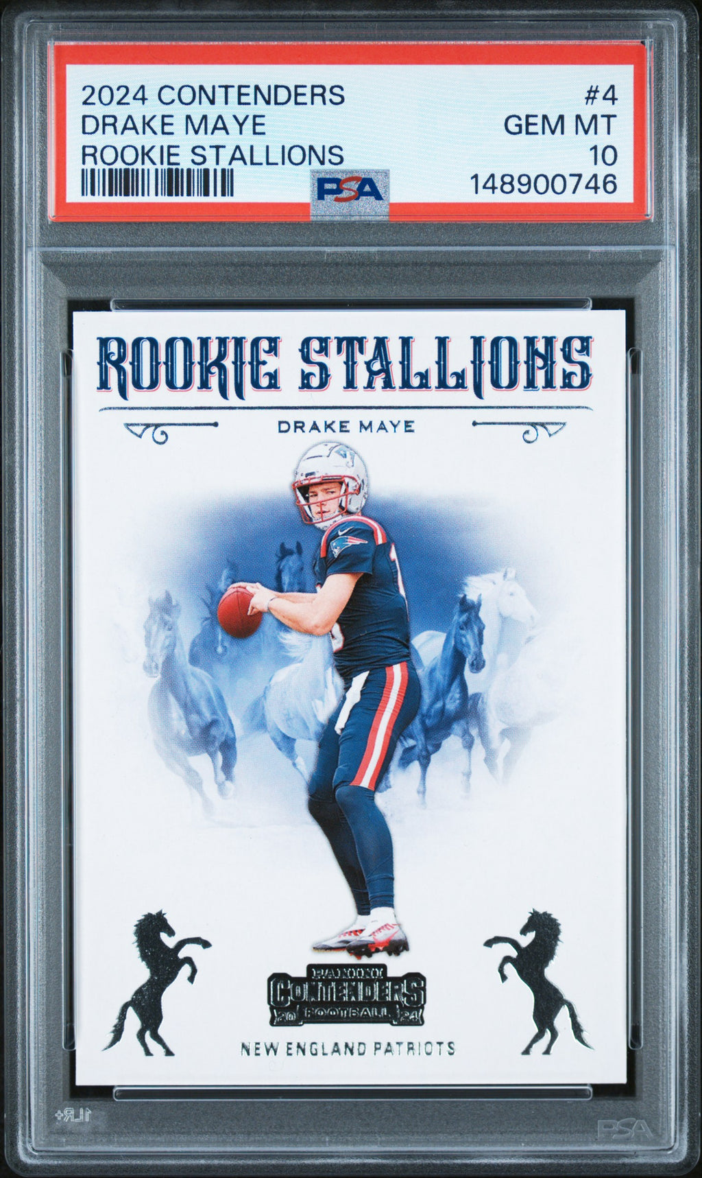 2024 Panini Contenders Rookie Stallions #4 Drake Maye PSA 10