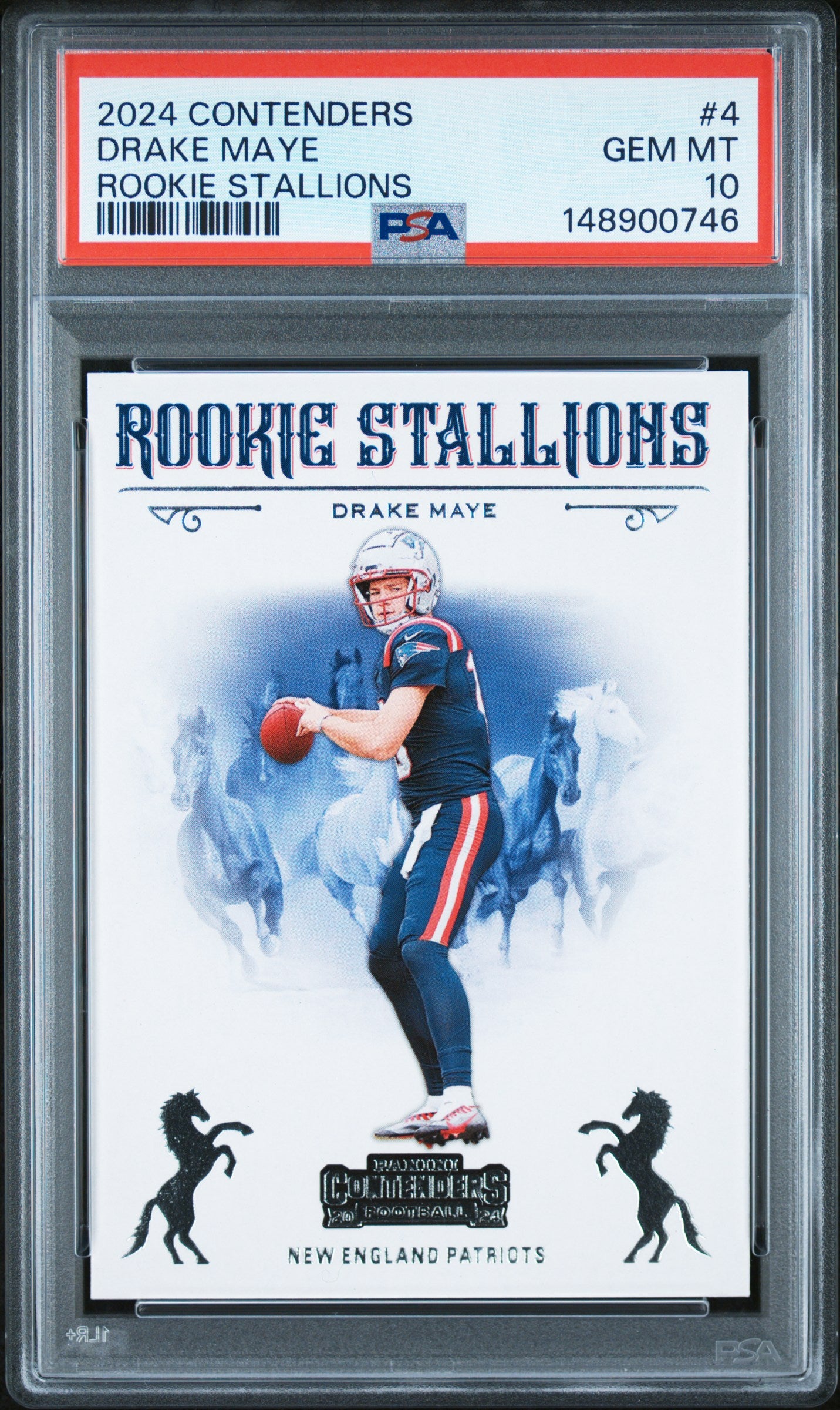 2024 Panini Contenders Rookie Stallions #4 Drake Maye PSA 10