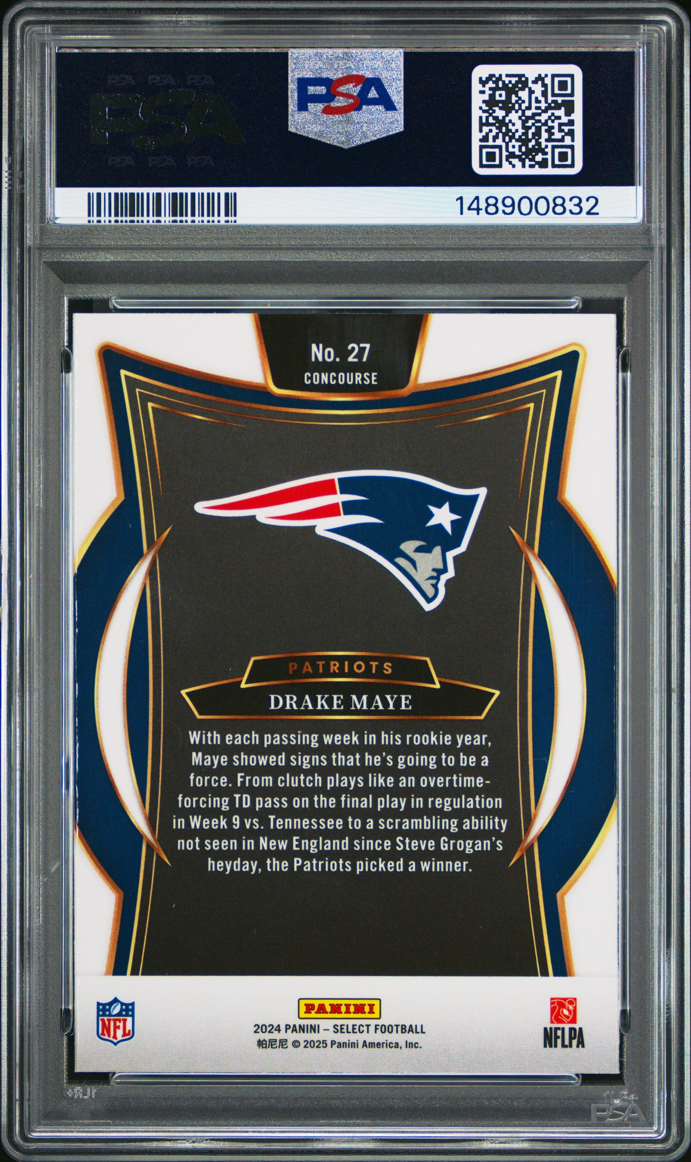 2024 Panini Select #27 Drake Maye PSA 9