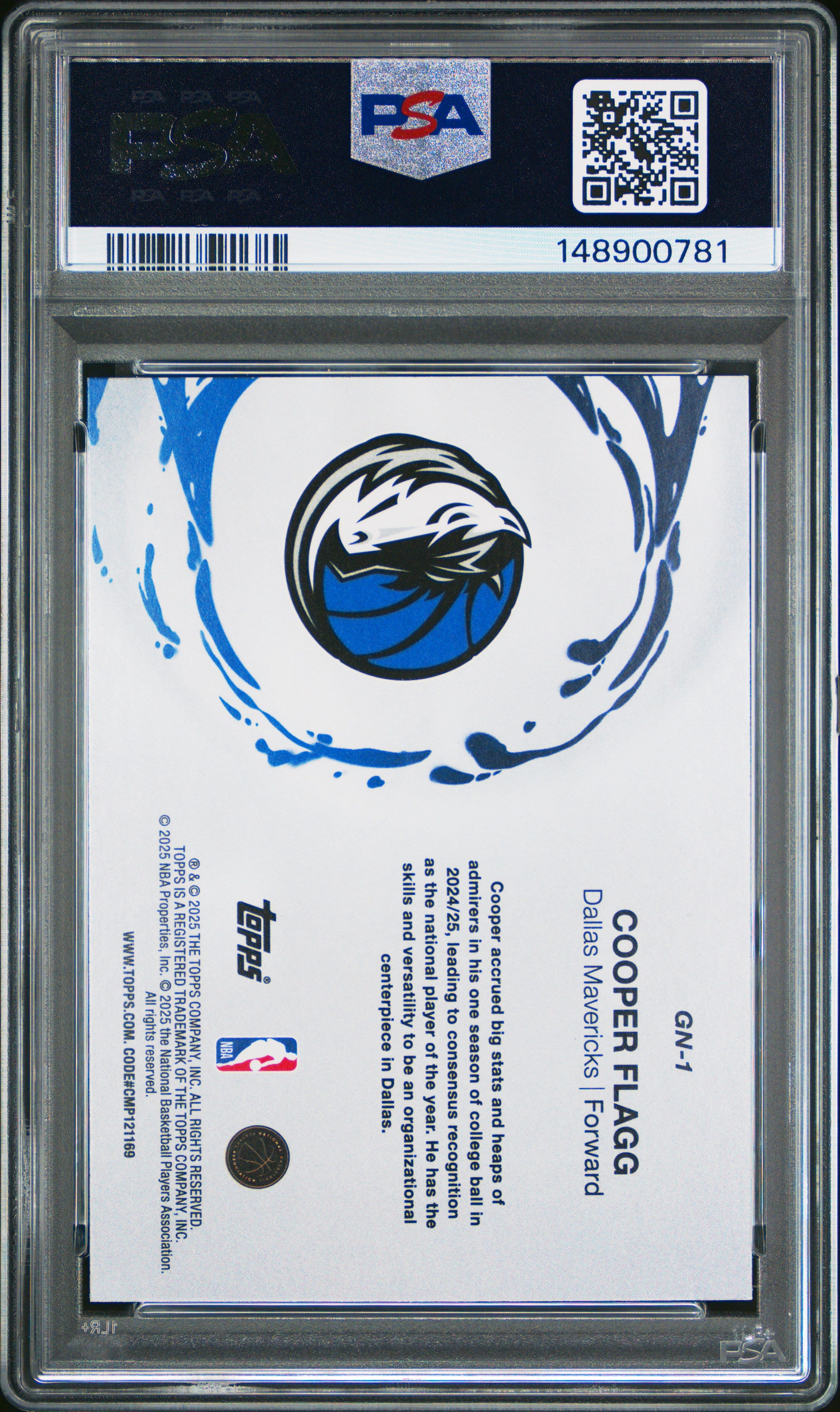 2025 Topps Generation Now #GN-1 Cooper Flagg PSA 10