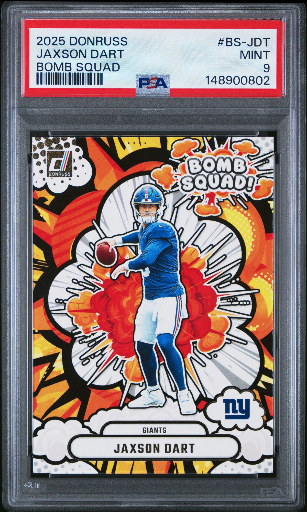 2025 Panini Donruss Bomb Squad #BS-JDT Jaxson Dart PSA 9