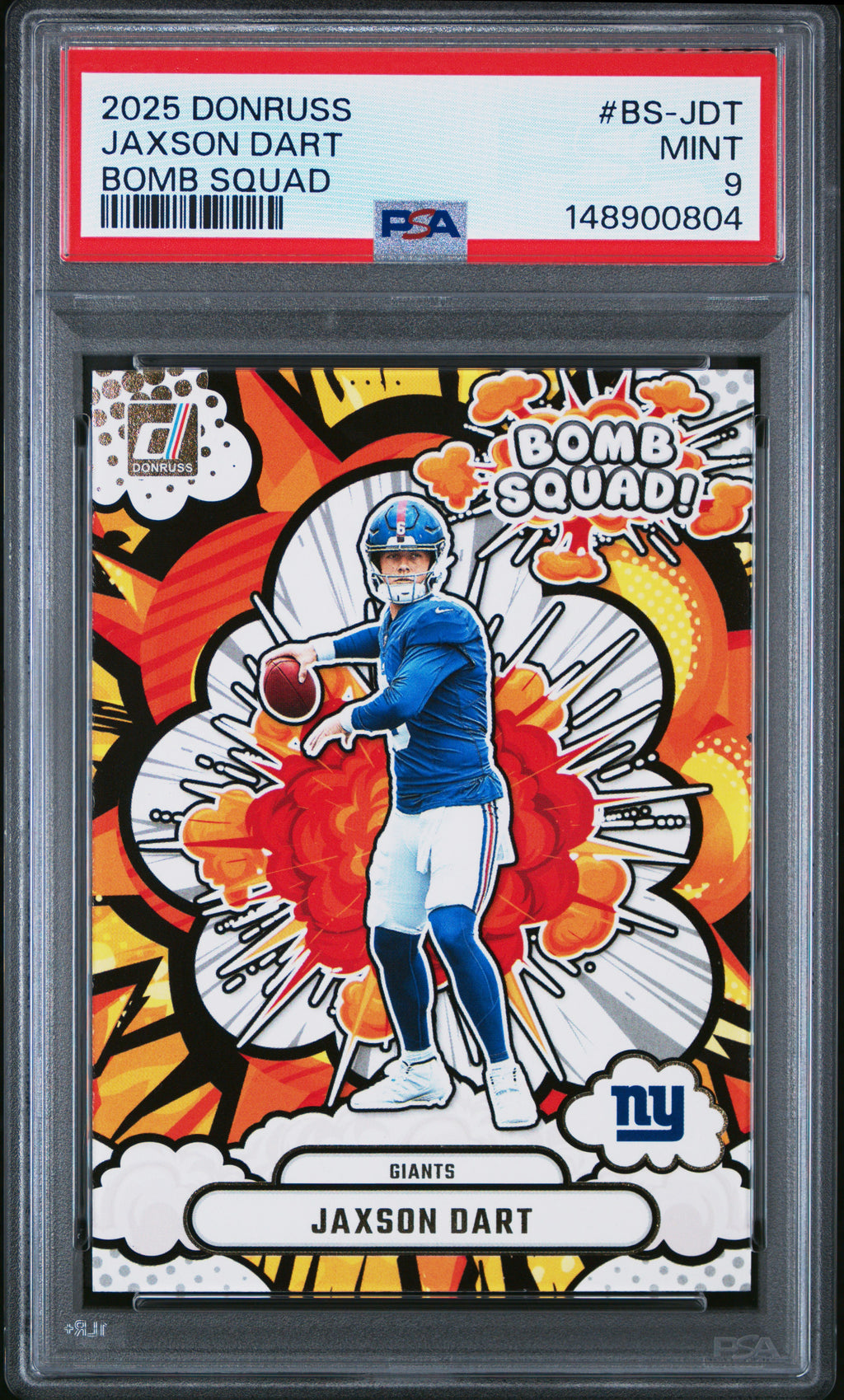 2025 Panini Donruss Bomb Squad #BS-JDT Jaxson Dart PSA 9