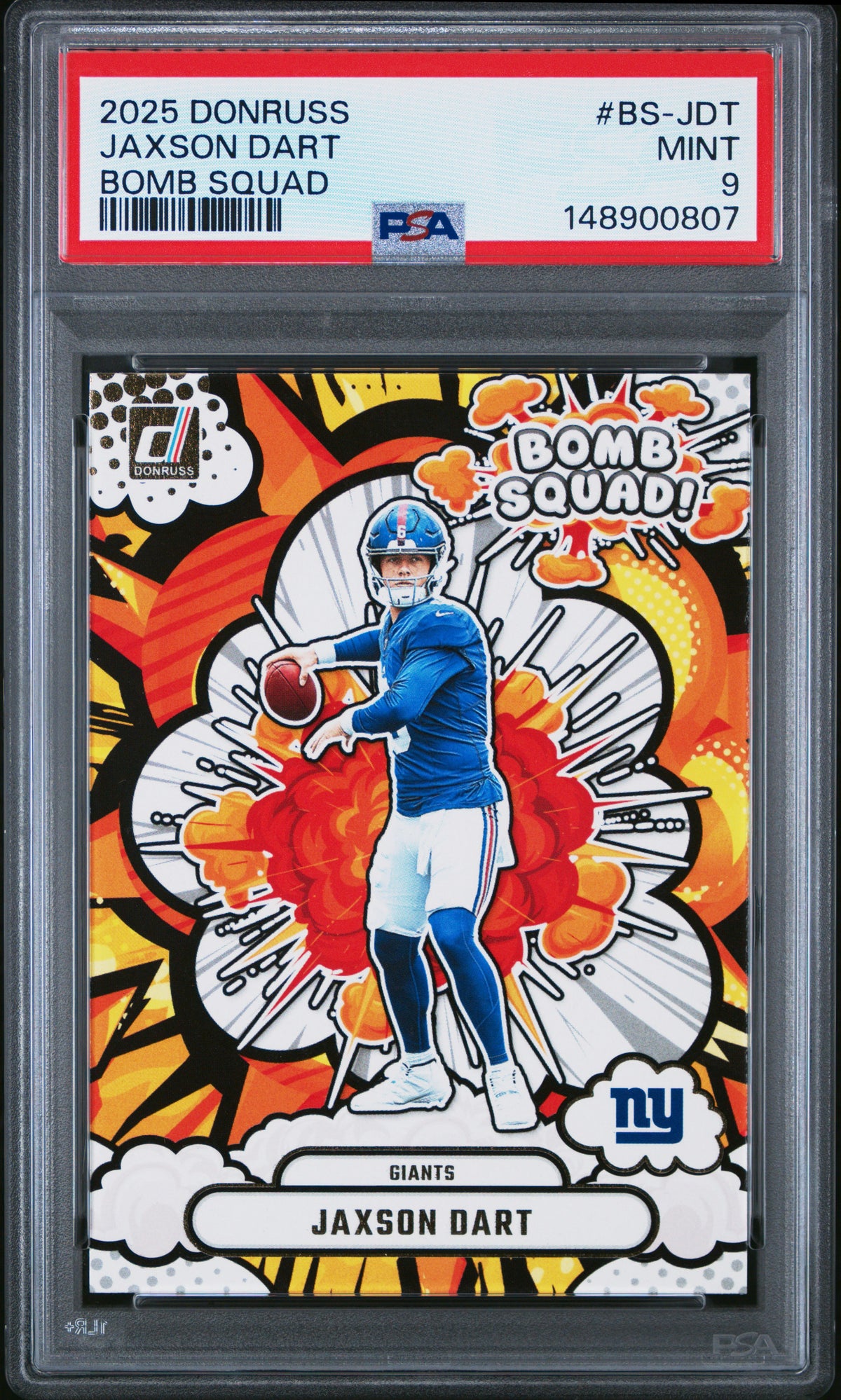 2025 Panini Donruss Bomb Squad #BS-JDT Jaxson Dart PSA 9