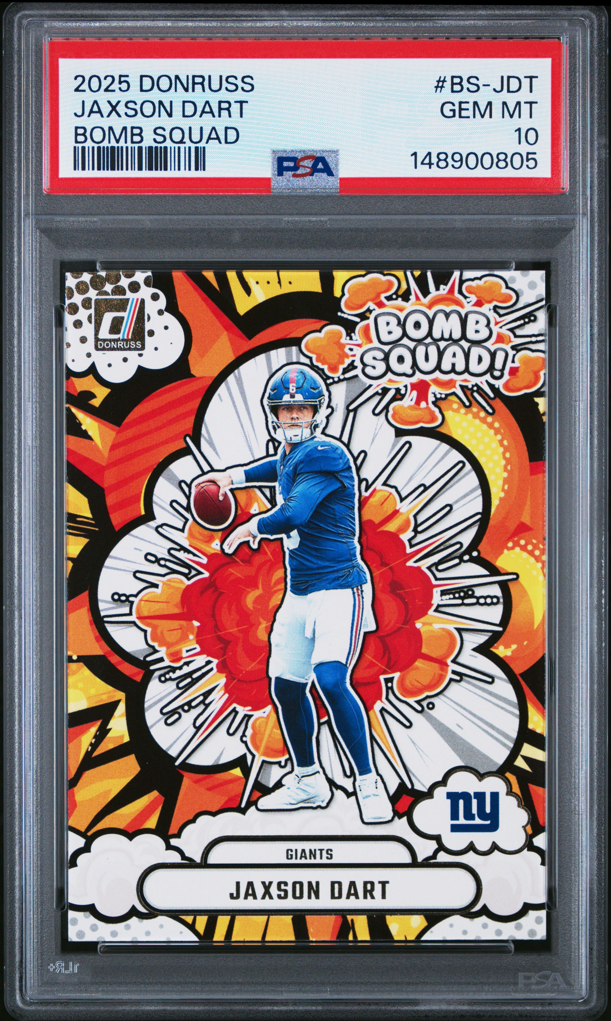2025 Panini Donruss Bomb Squad #BS-JDT Jaxson Dart PSA 10