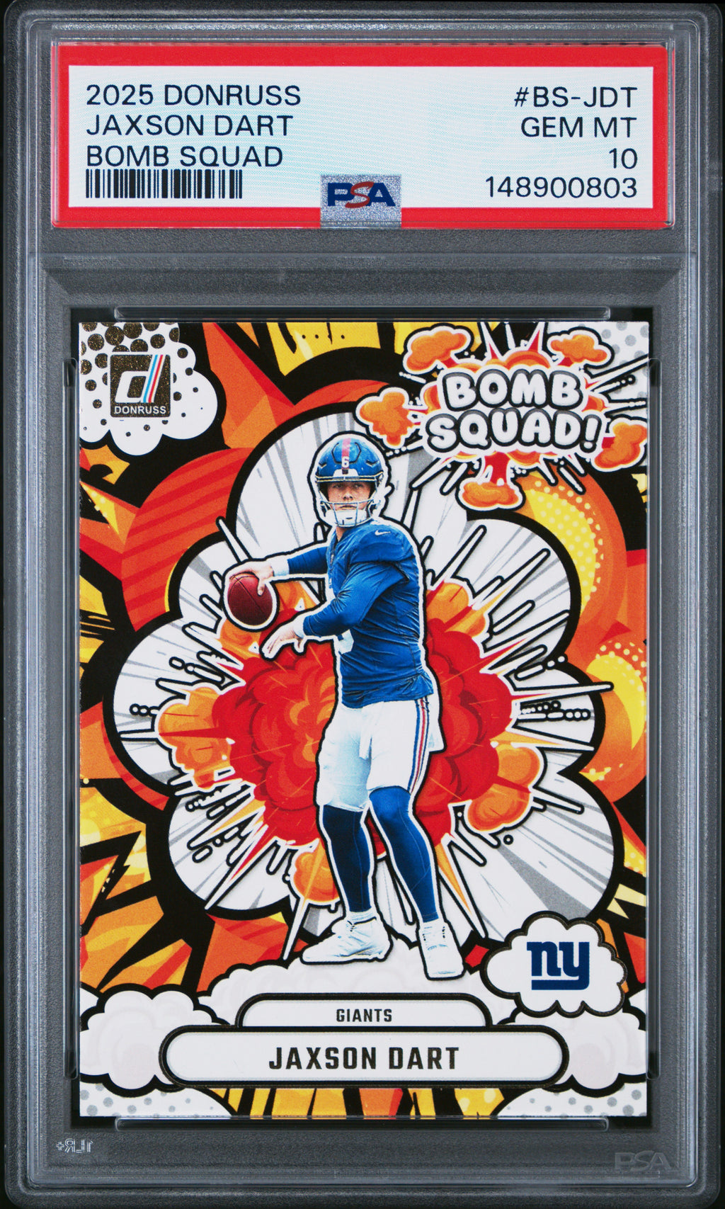 2025 Panini Donruss Bomb Squad #BS-JDT Jaxson Dart PSA 10