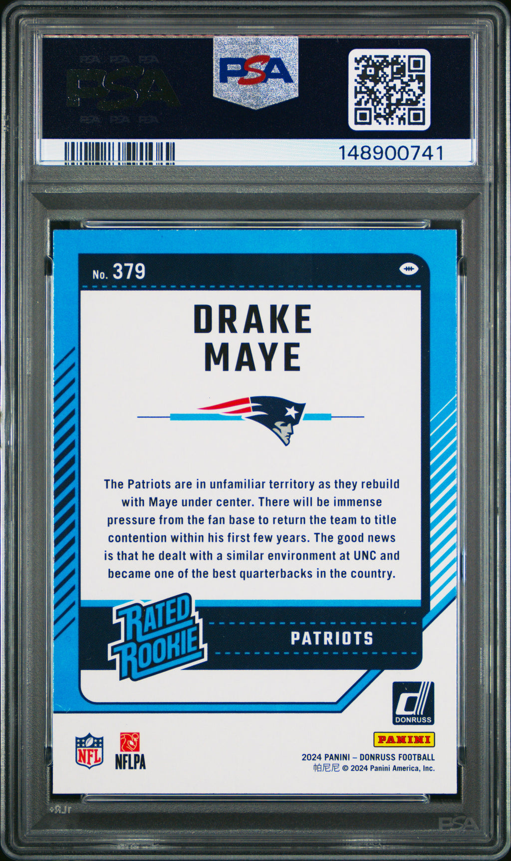 2024 Panini Donruss #379 Drake Maye PSA 9