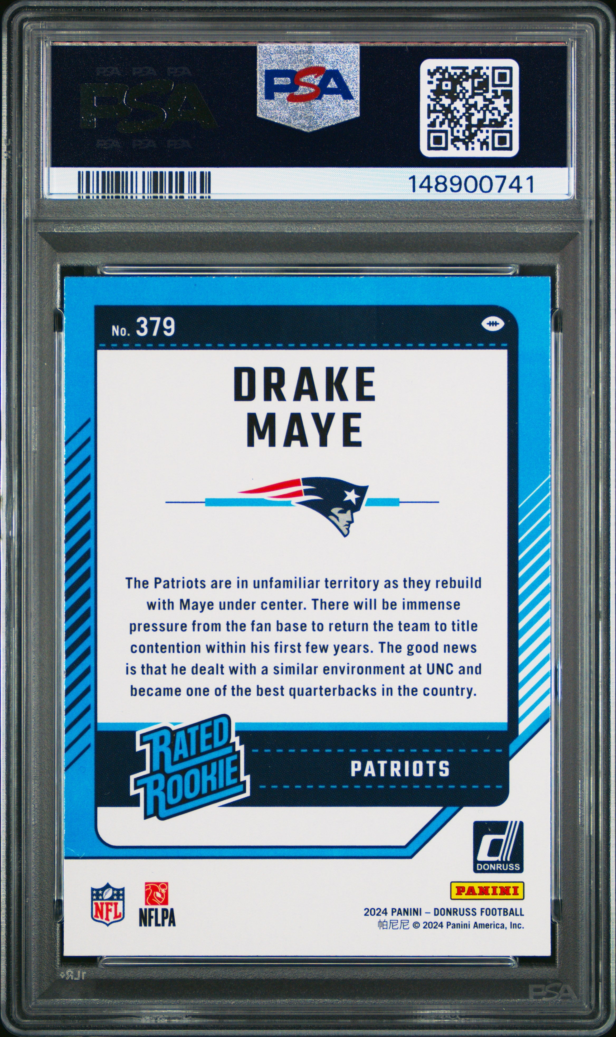2024 Panini Donruss #379 Drake Maye PSA 9