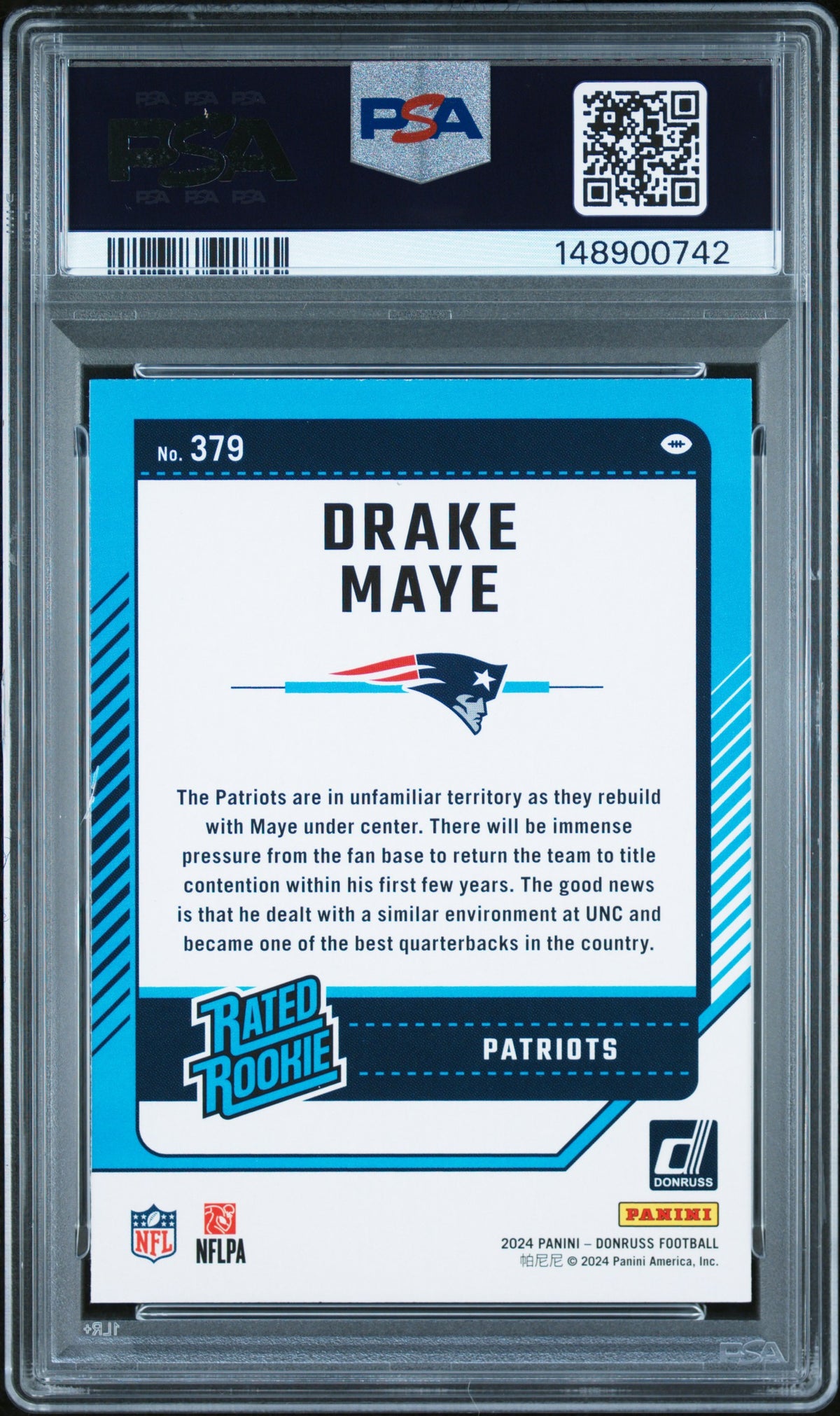 2024 Panini Donruss #379 Drake Maye PSA 9