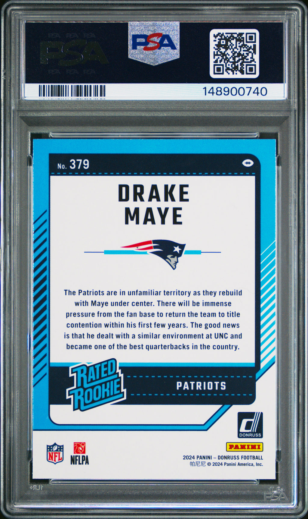 2024 Panini Donruss #379 Drake Maye PSA 9