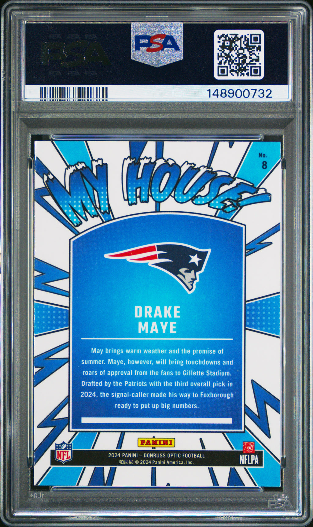 2024 Panini Donruss Optic My House! #8 Drake Maye PSA 7