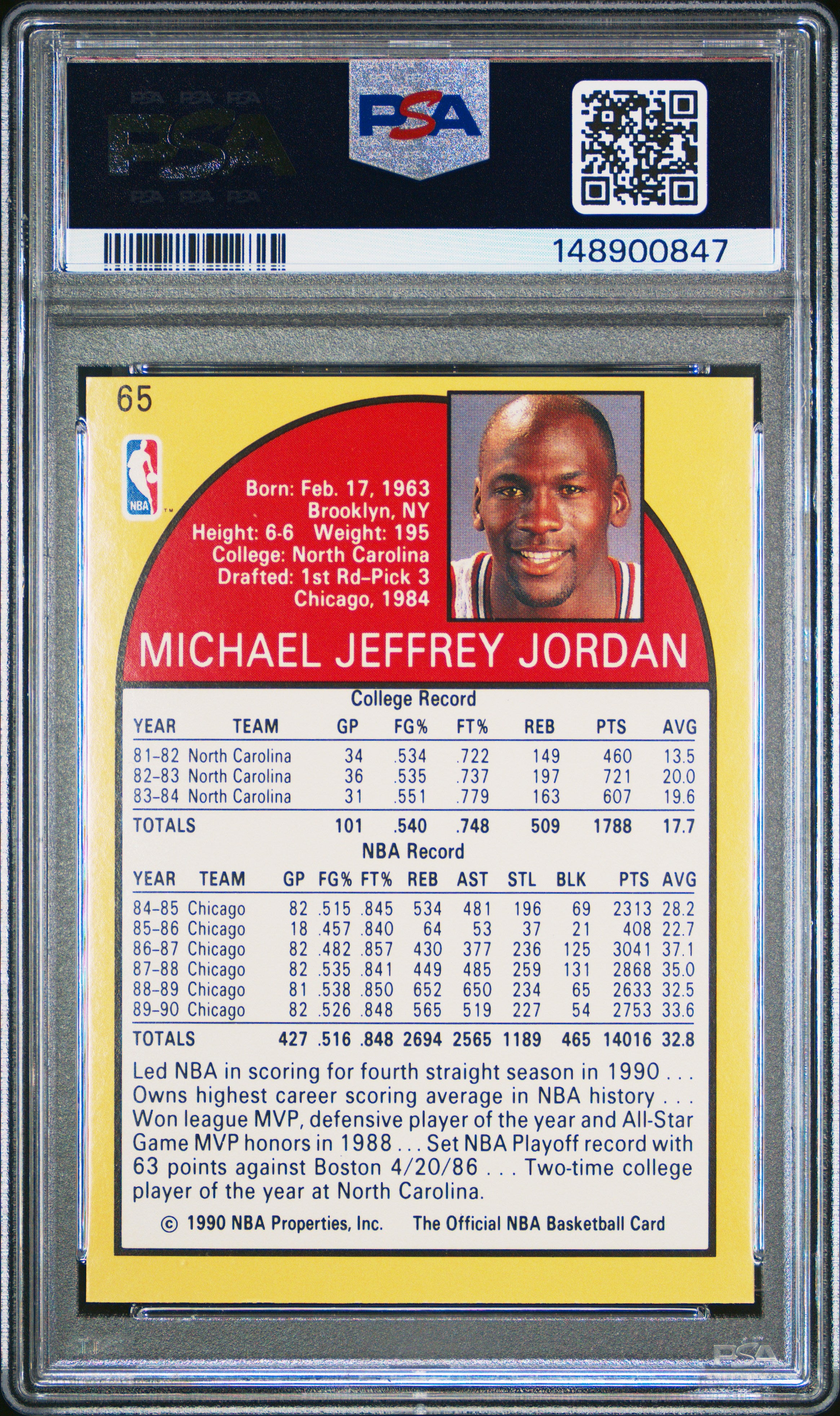 1990 Hoops #65 Michael Jordan PSA 7.5