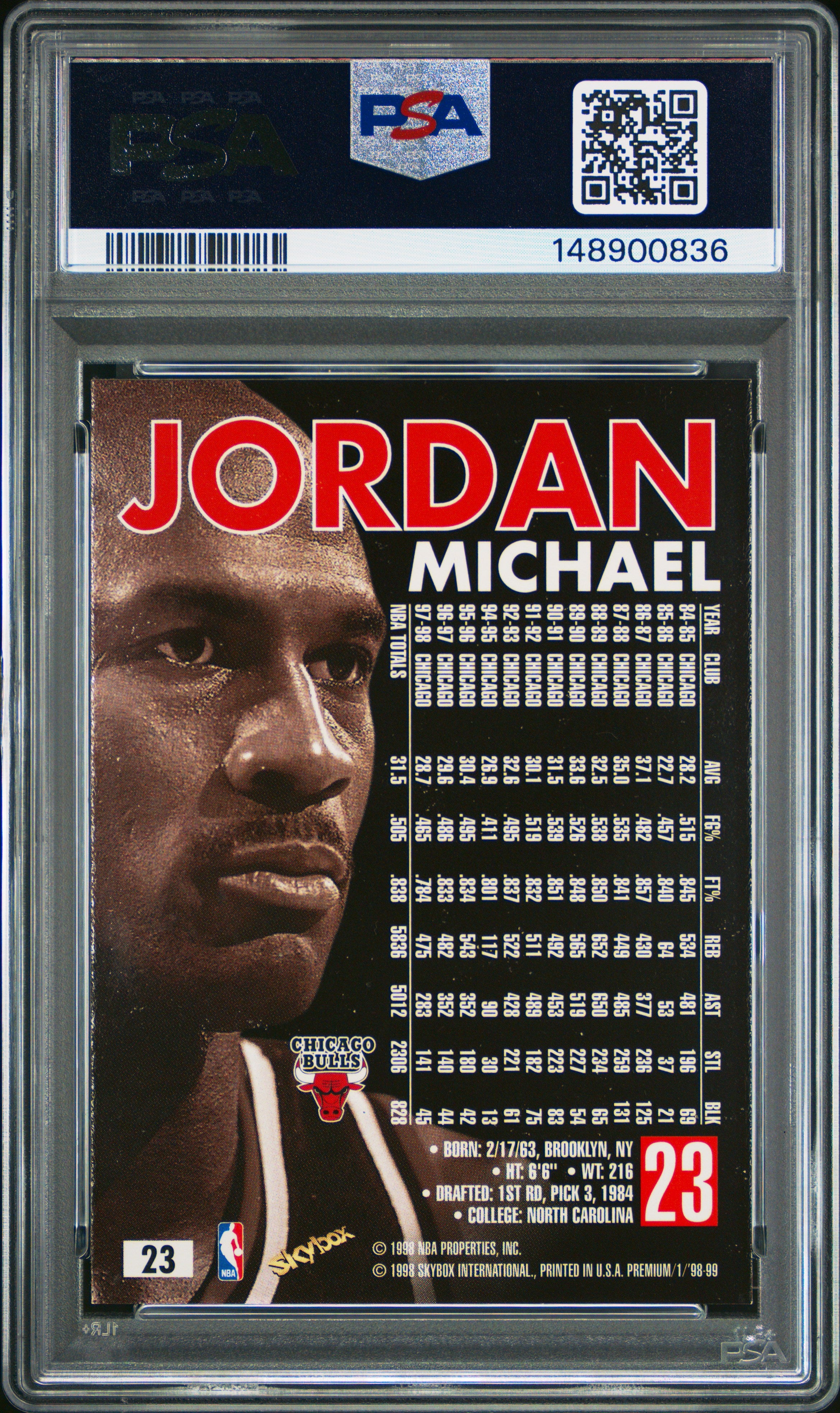 1998 Skybox Premium #23 Michael Jordan PSA 8