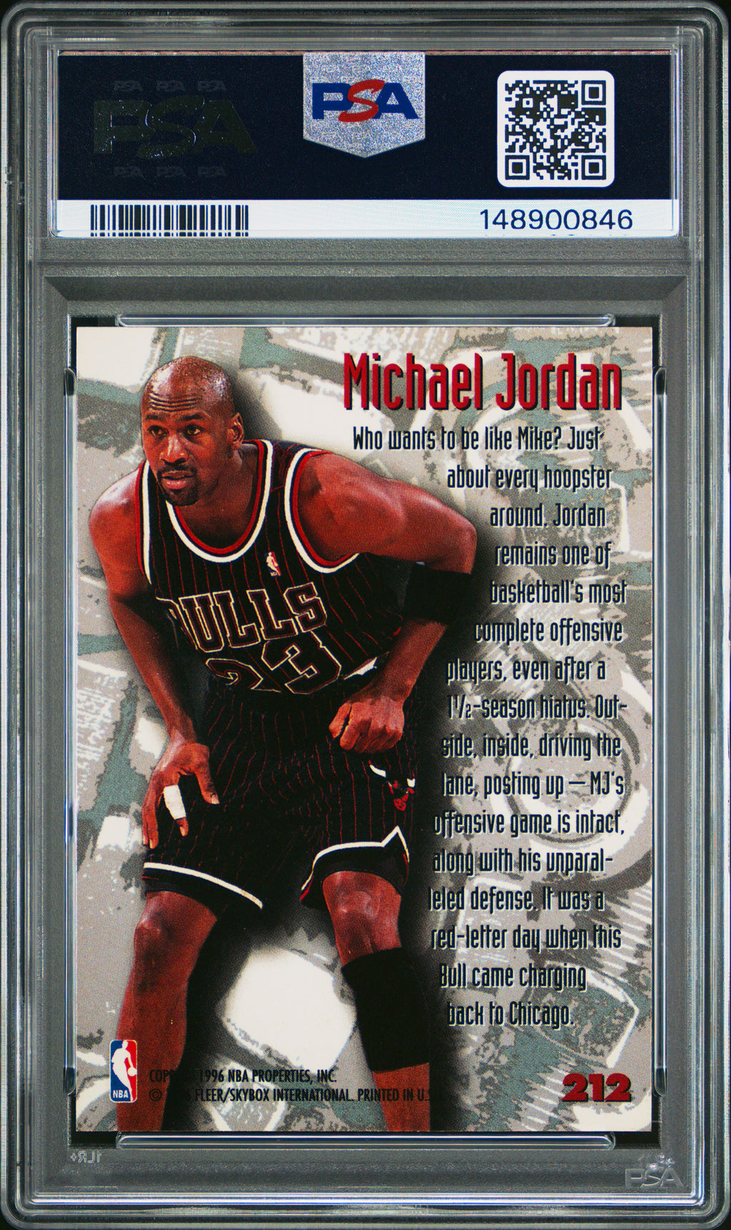 1995 Metal #212 Michael Jordan PSA 8