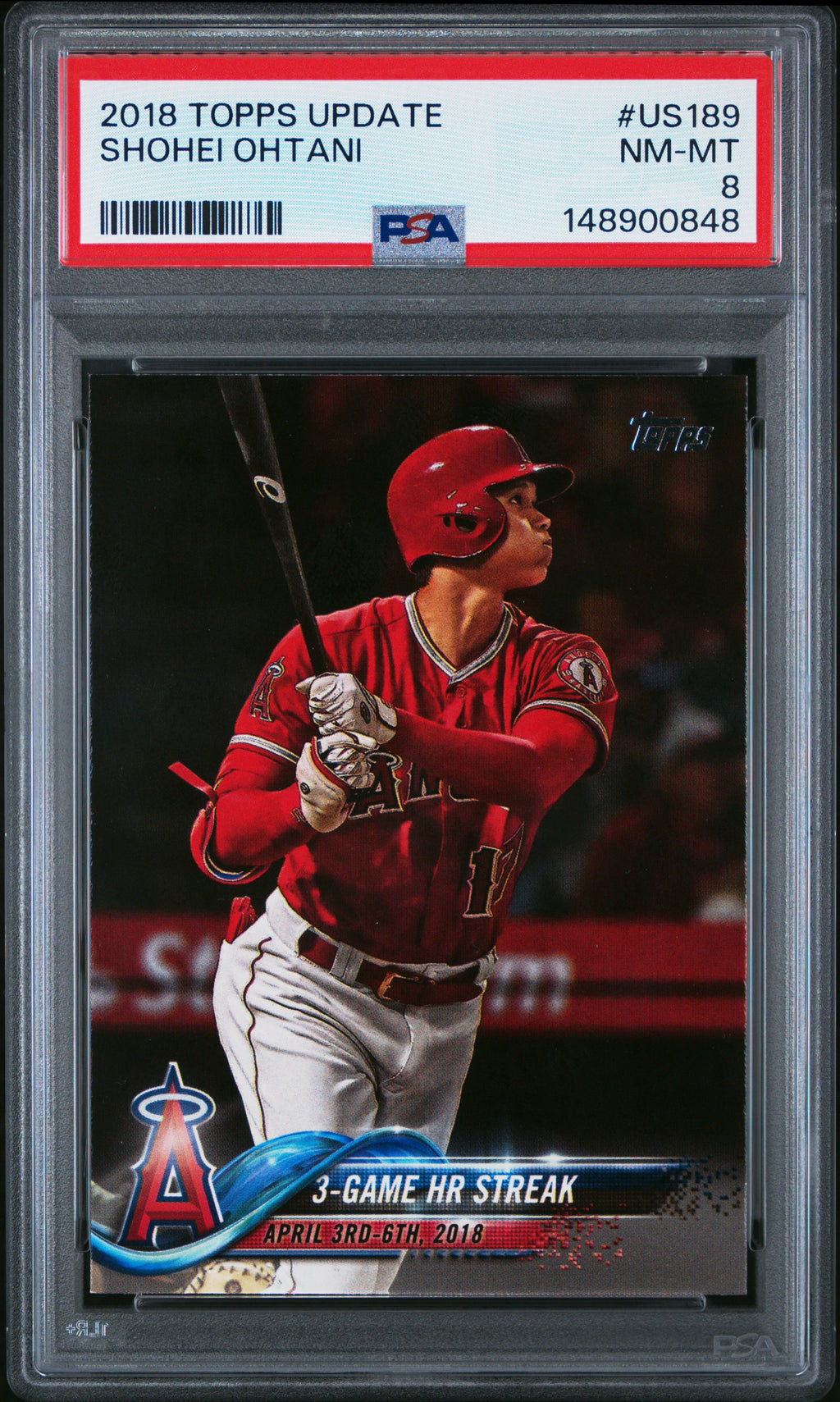 2018 Topps Update #US189 Shohei Ohtani PSA 8