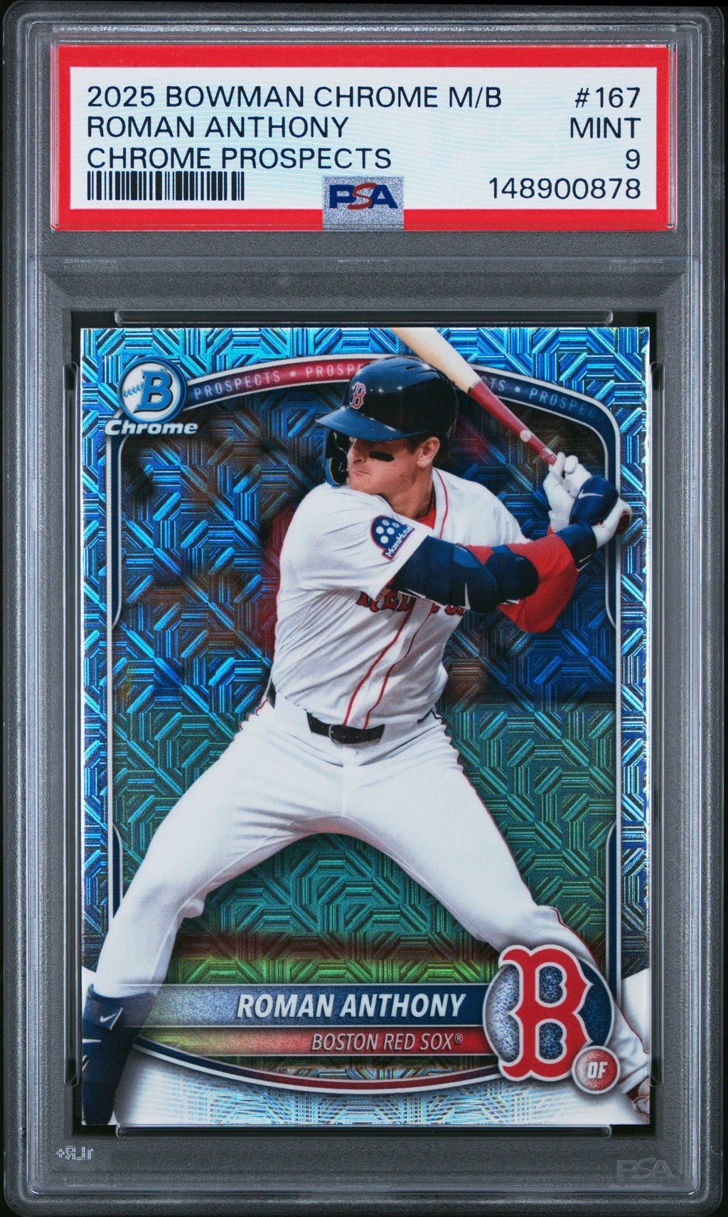2025 Bowman Chrome Mega Box Chrome Prospects #167 Roman Anthony PSA 9