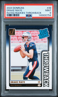2024 Panini Donruss Rated Rookies Throwback #49 Drake Maye PSA 9