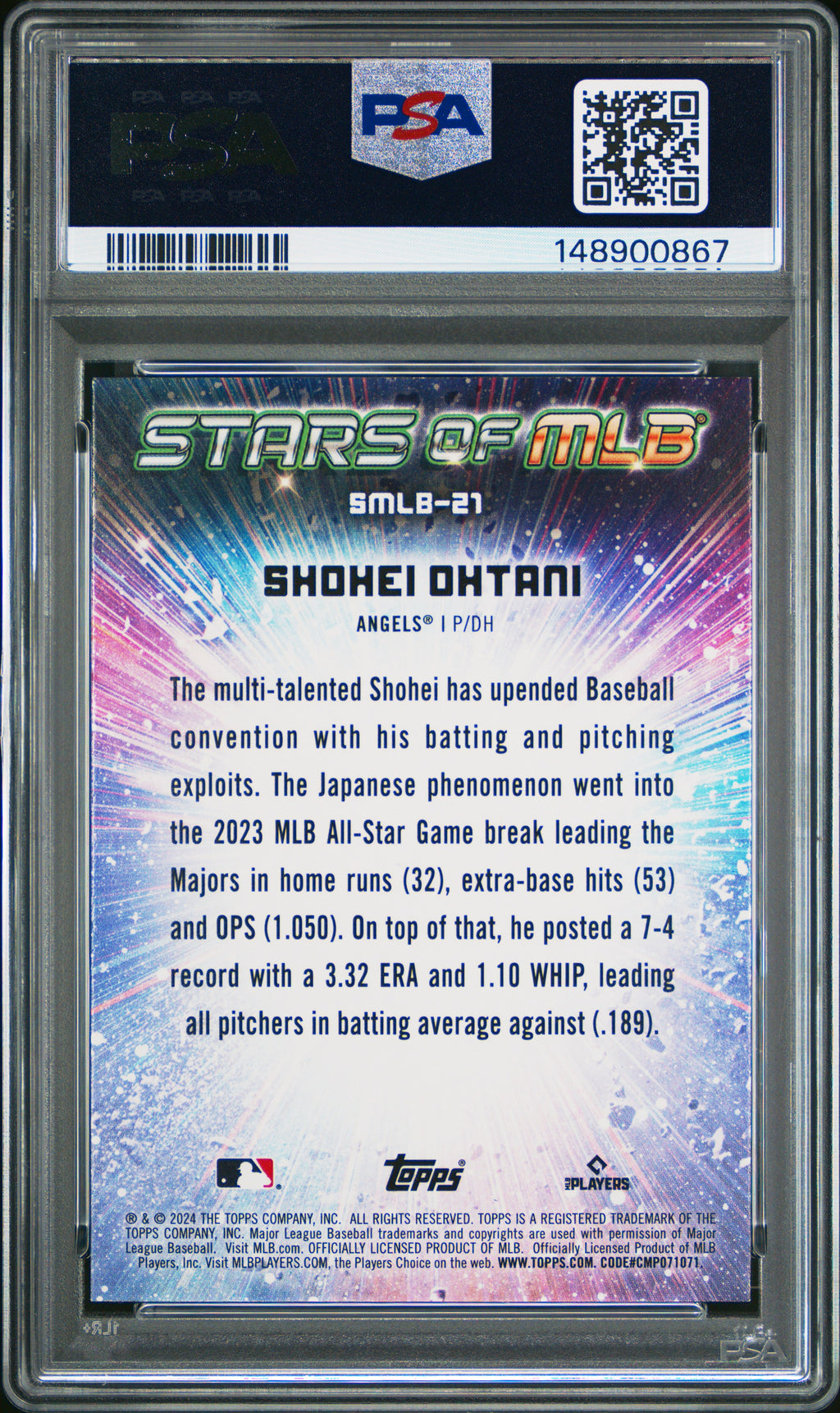 2024 Topps Stars Of Mlb #SMLB21 Shohei Ohtani PSA 8
