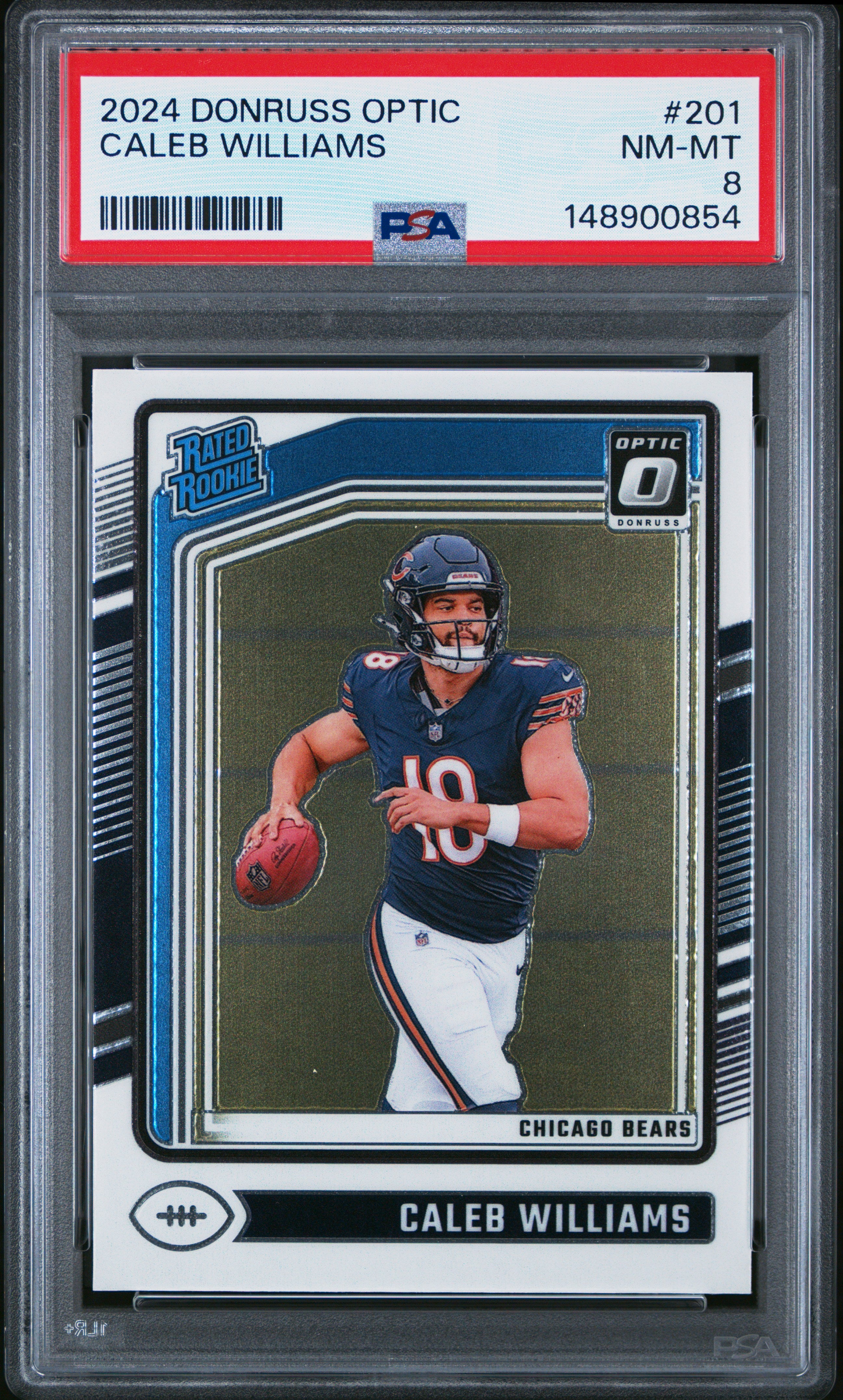 2024 Panini Donruss Optic #201 Caleb Williams PSA 8