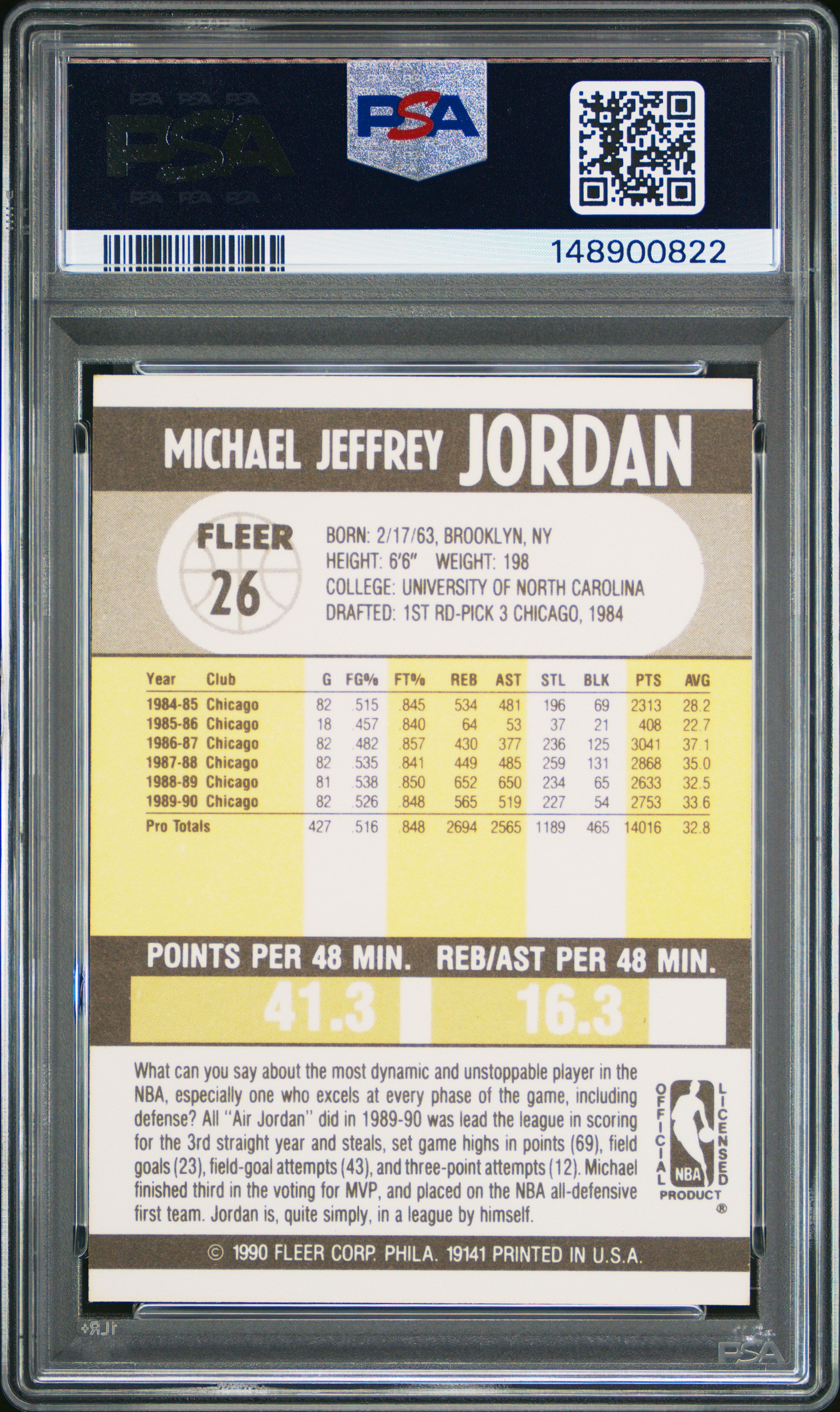 1990 Fleer #26 Michael Jordan PSA 8