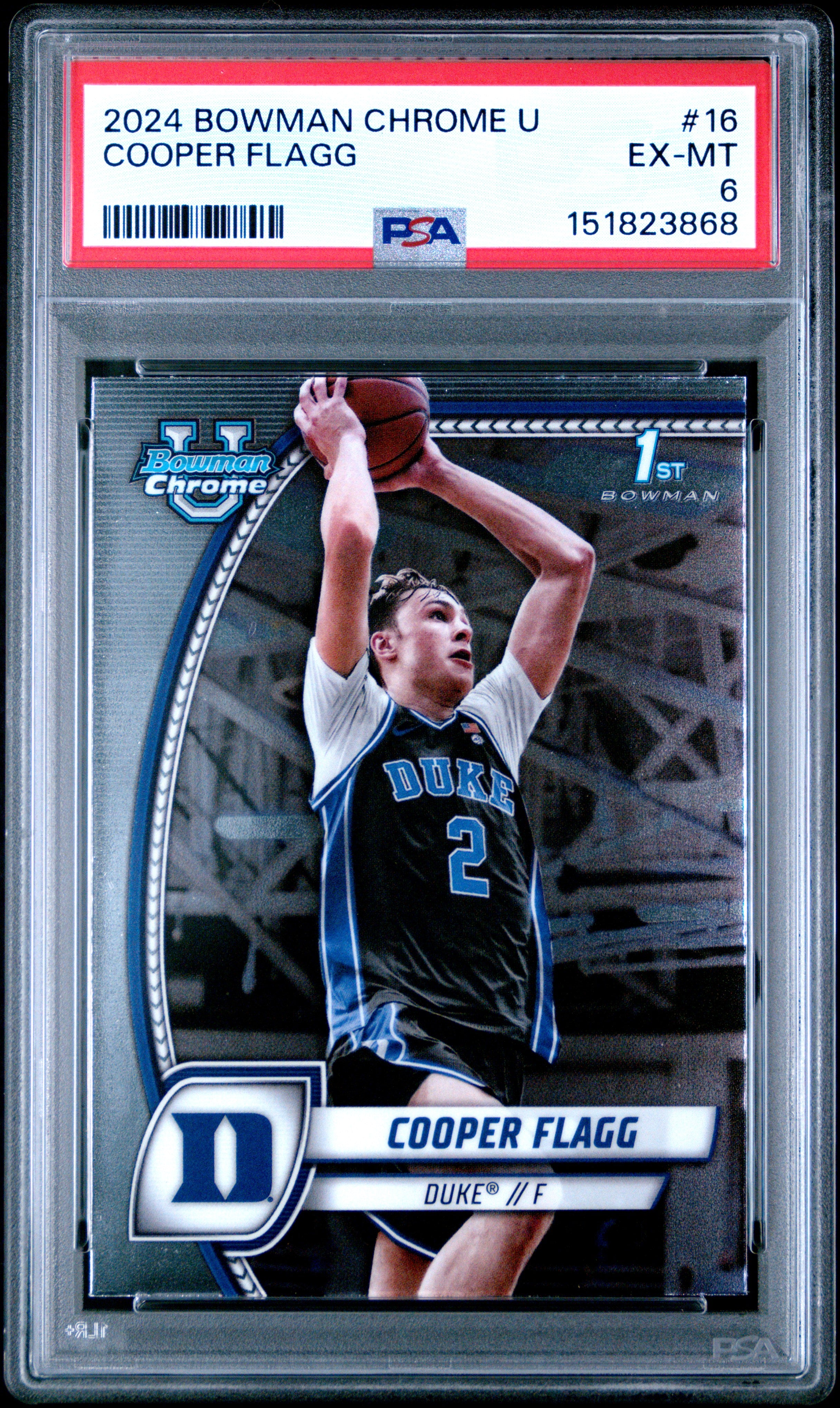 2024 Bowman Chrome University #16 Cooper Flagg PSA 6