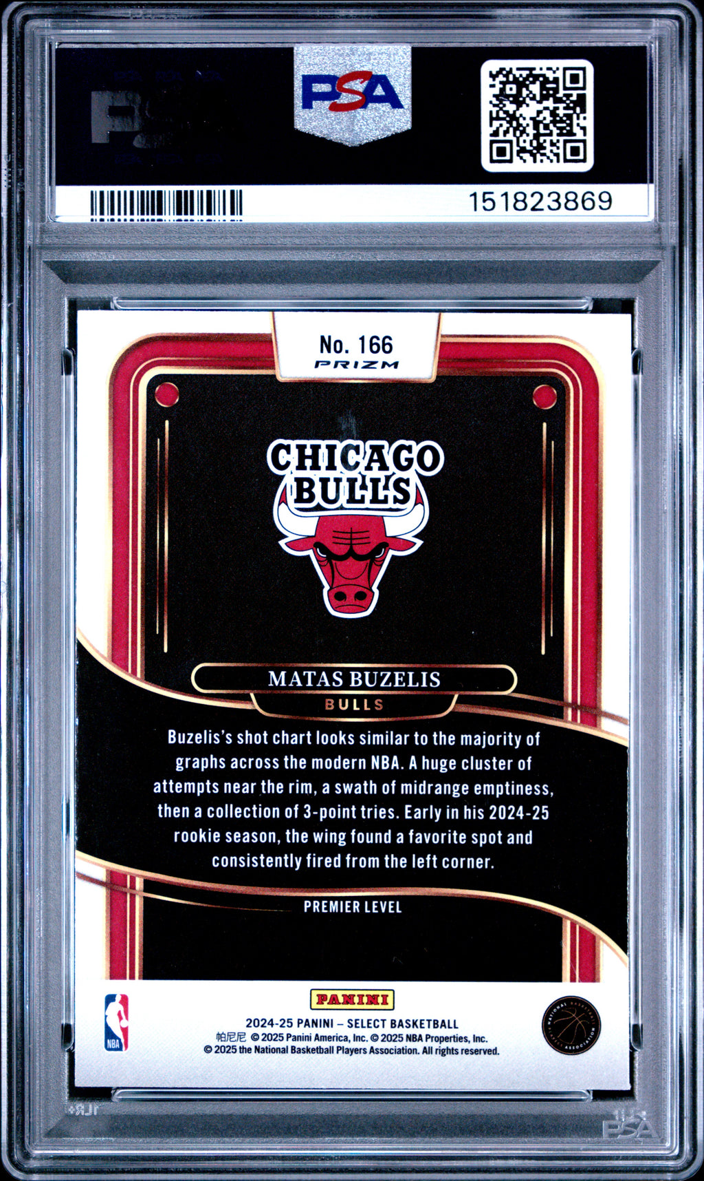 2024 Panini Select #166 Matas Buzelis Silver Prizm PSA 10