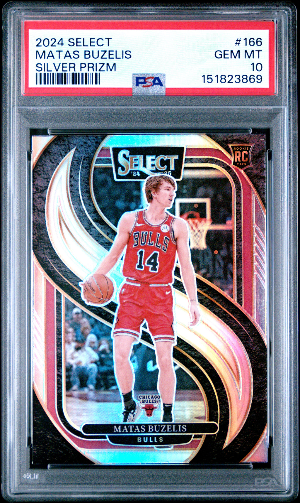 2024 Panini Select #166 Matas Buzelis Silver Prizm PSA 10