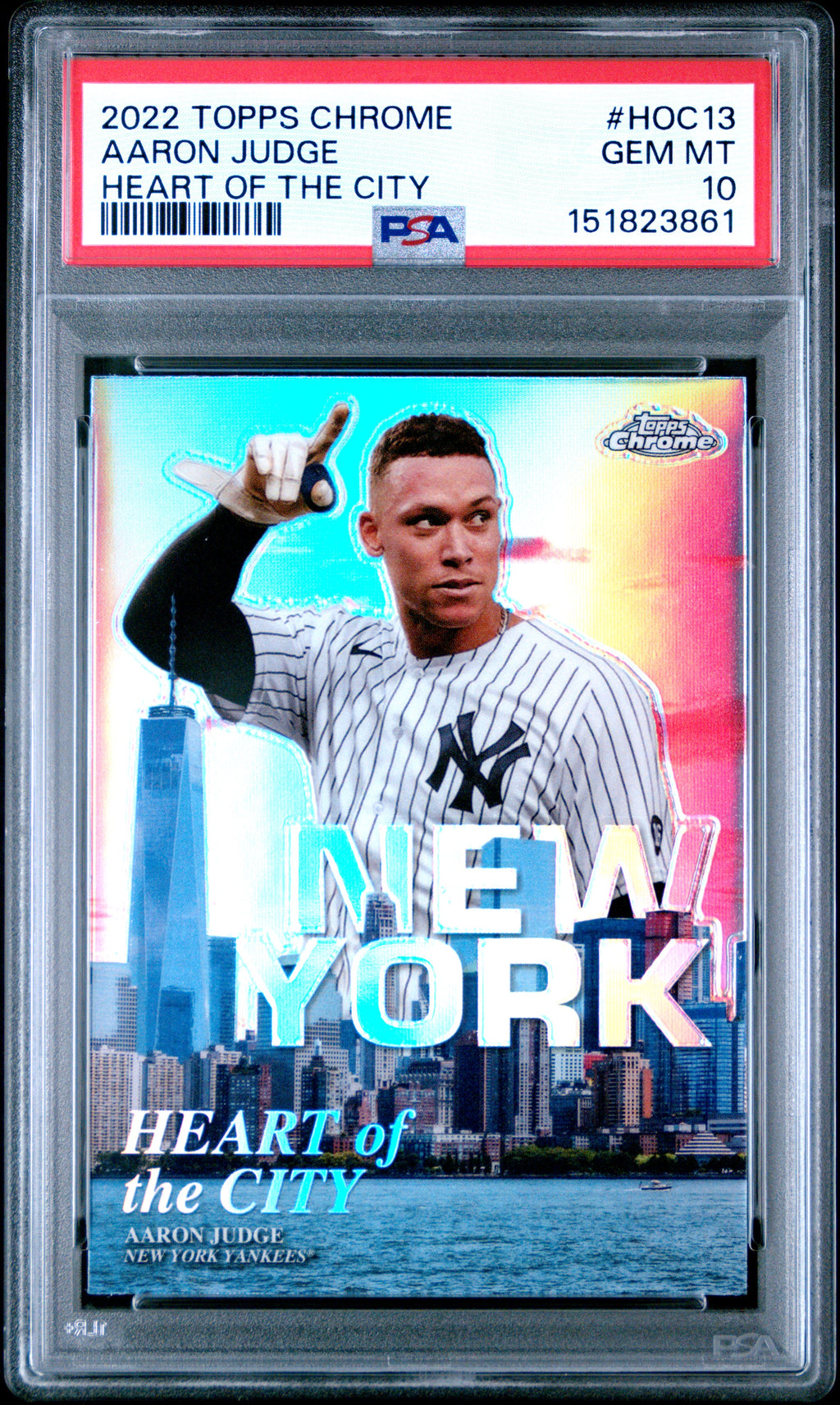 2022 Topps Chrome Heart Of The City #HOC13 Aaron Judge Heart Of The City PSA 10