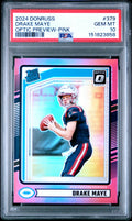 2024 Panini Donruss #379 Drake Maye Optic Preview-Pink PSA 10