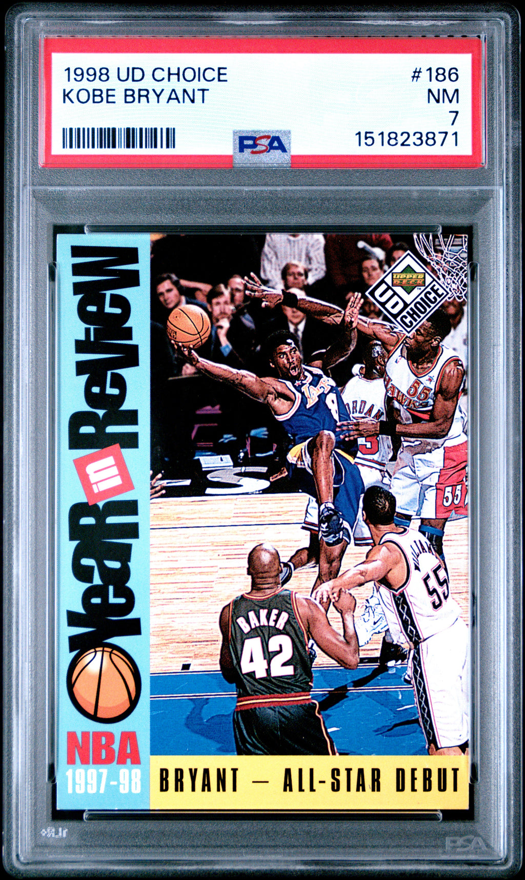 1998 Ud Choice #186 Kobe Bryant PSA 7
