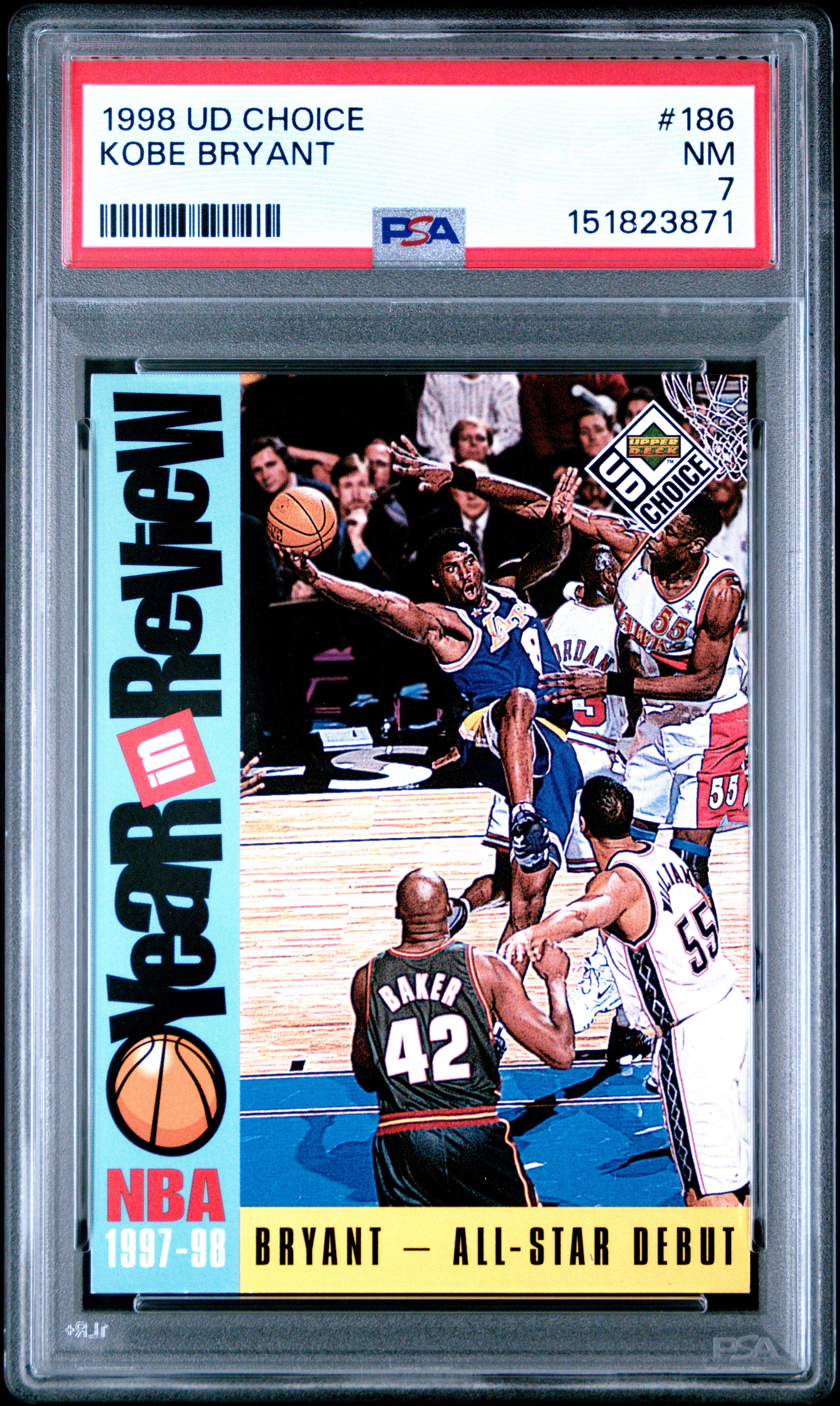 1998 Ud Choice #186 Kobe Bryant PSA 7