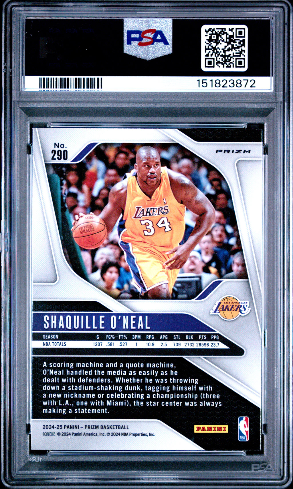 2024 Panini Prizm #290 Shaquille O'Neal Red White Blue Prizm PSA 9