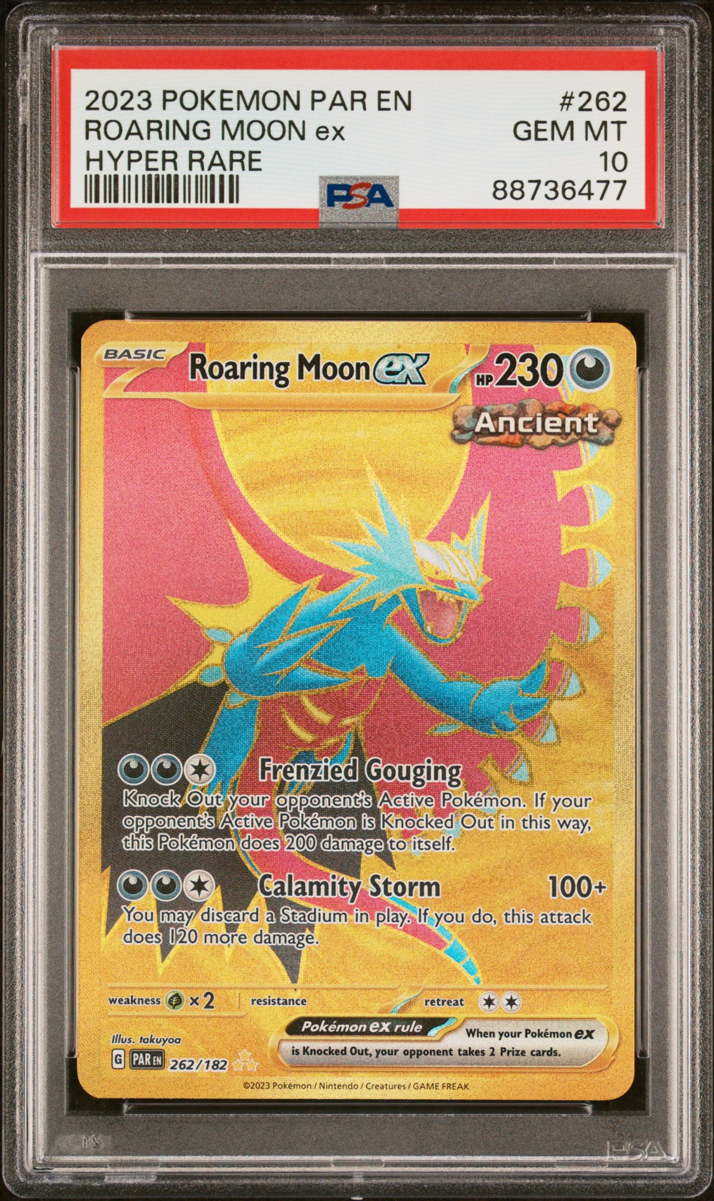 2023 Pokemon Par En-Paradox Rift #262 Roaring Moon Ex Hyper Rare PSA 10
