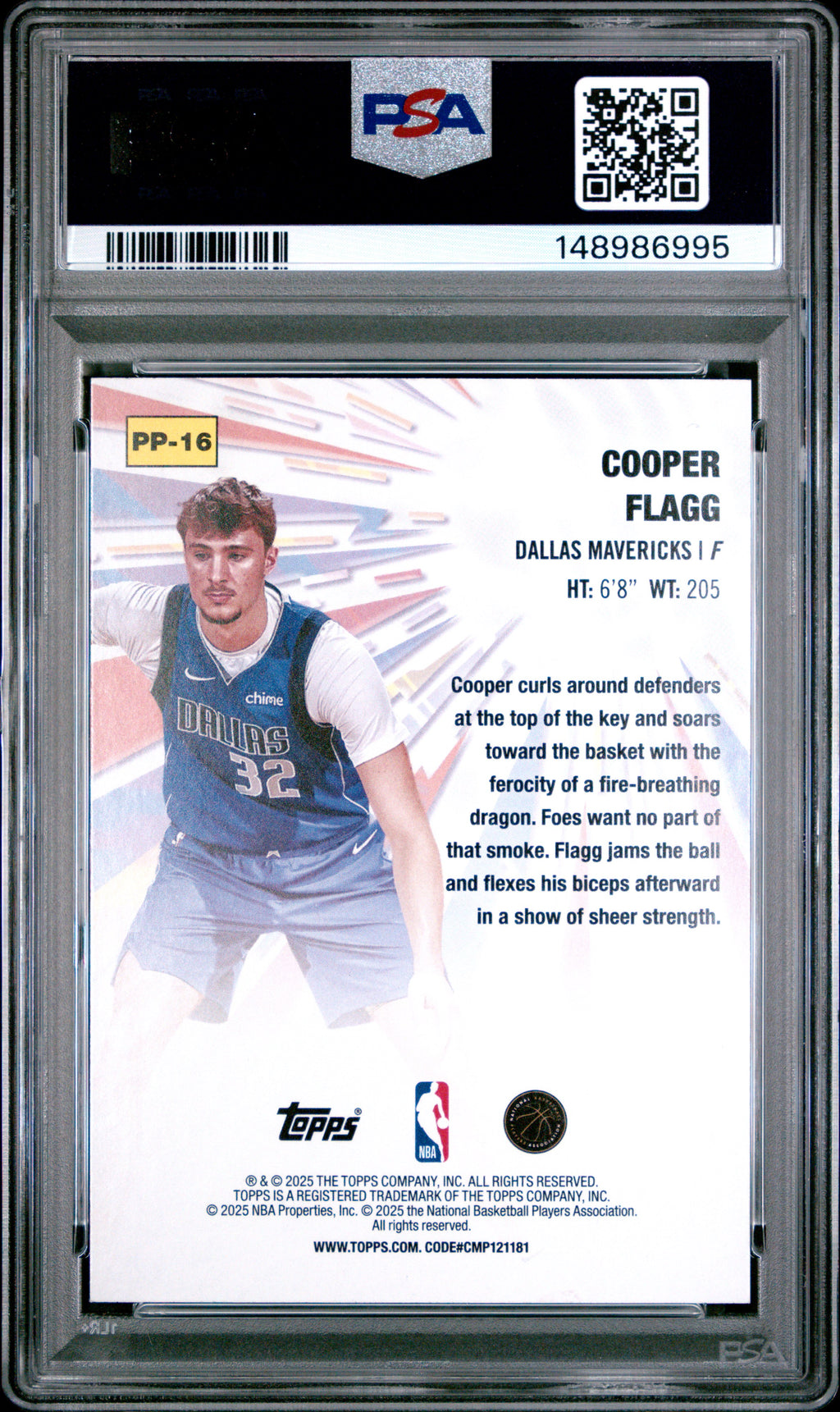 2025 Topps Power Players #PP-16 Cooper Flagg PSA 10