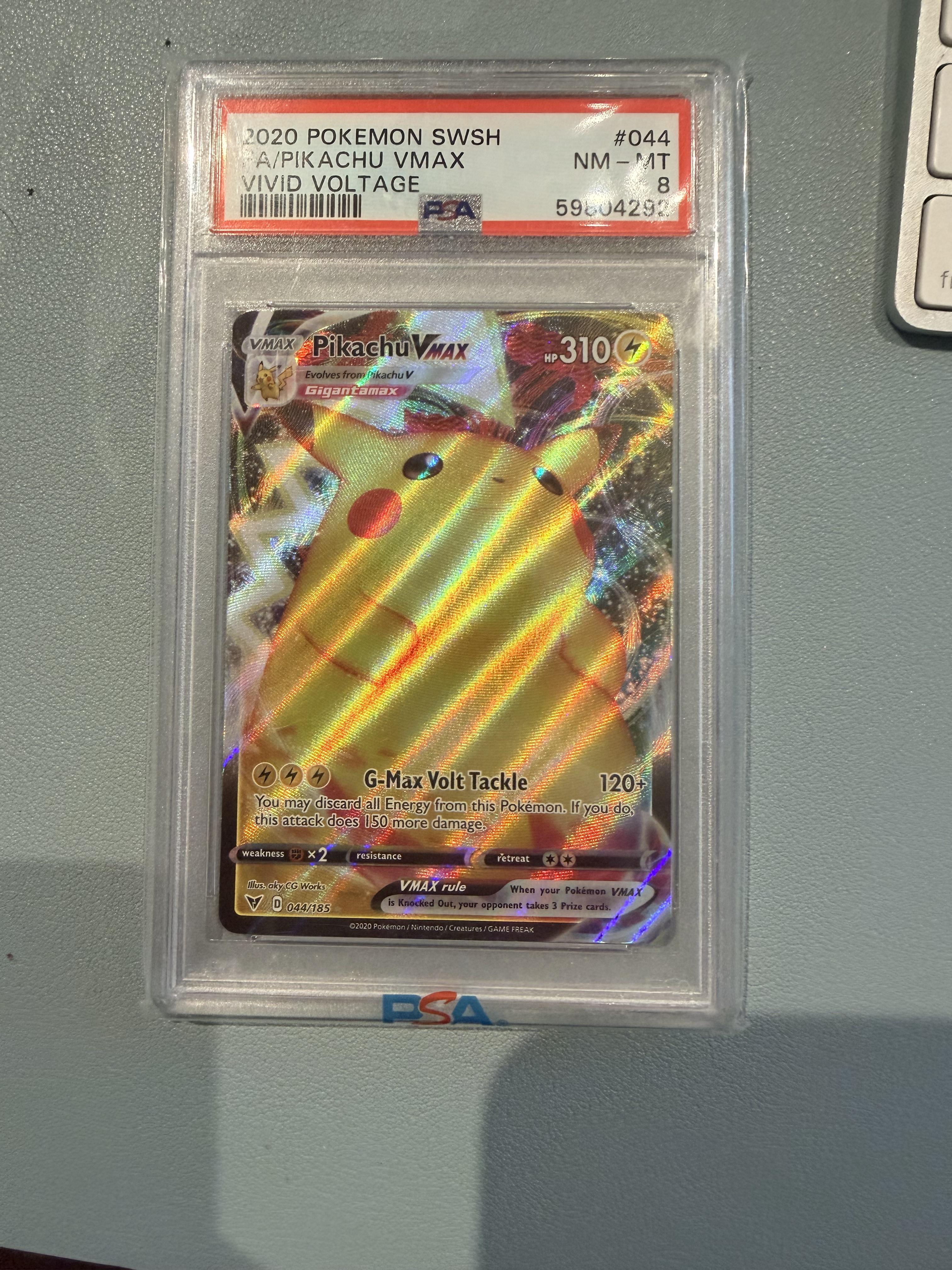 2020 Pokemon Sword & Shield Vivid Voltage #044 Fa/Pikachu Vmax PSA 8