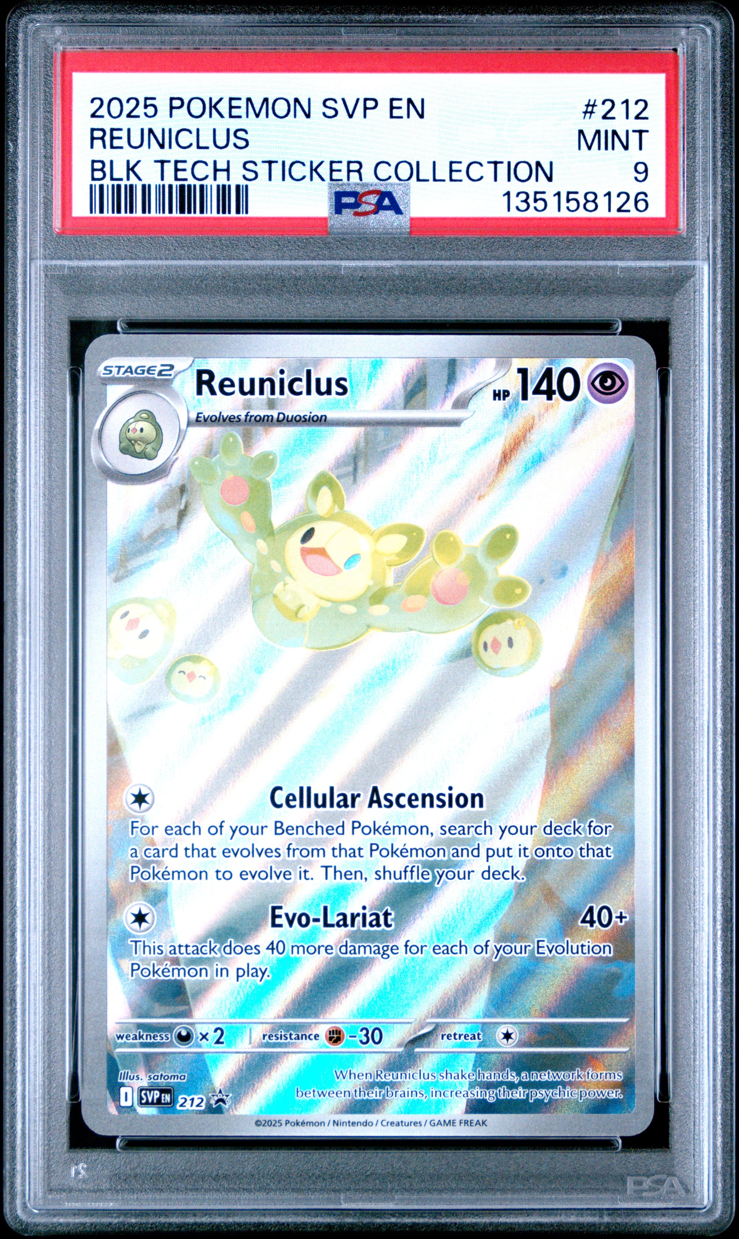 2025 Svp En-Sv Black Star Promo #212 Reuniclus Tech Sticker Collection PSA 9