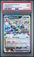 2025 Pre En-Prismatic Evolutions #060 Umbreon Ex Surprise Box Exclusive PSA 9