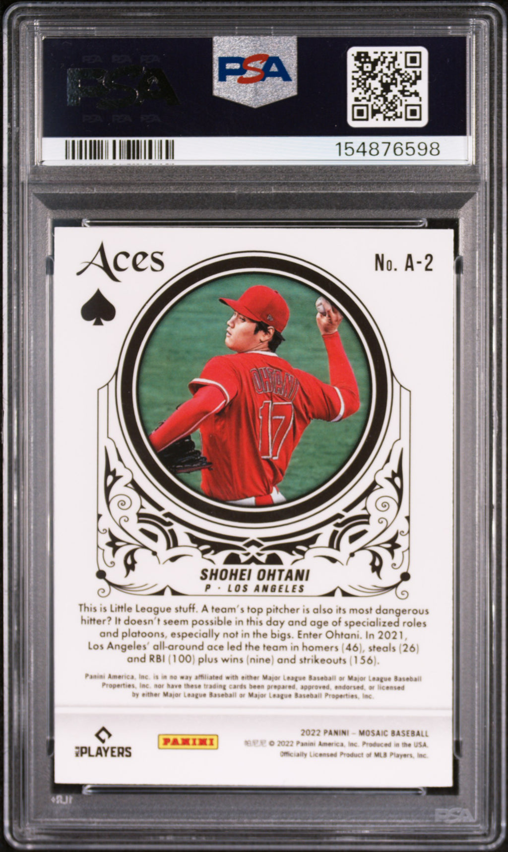 2022 Panini Mosaic Aces #A2 Shohei Ohtani Aces PSA 9