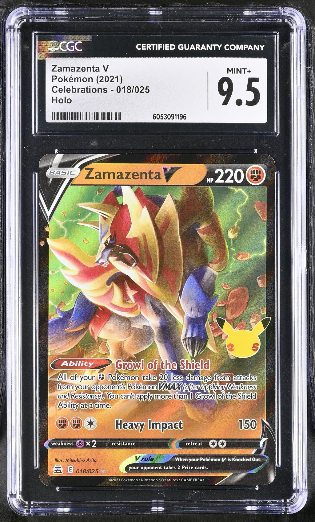 2021 Celebrations #018/025 Zamazenta V CGC 9.5