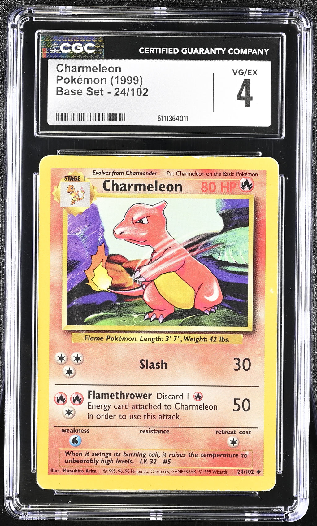 1999 Base Set #24/102 Charmeleon CGC 4