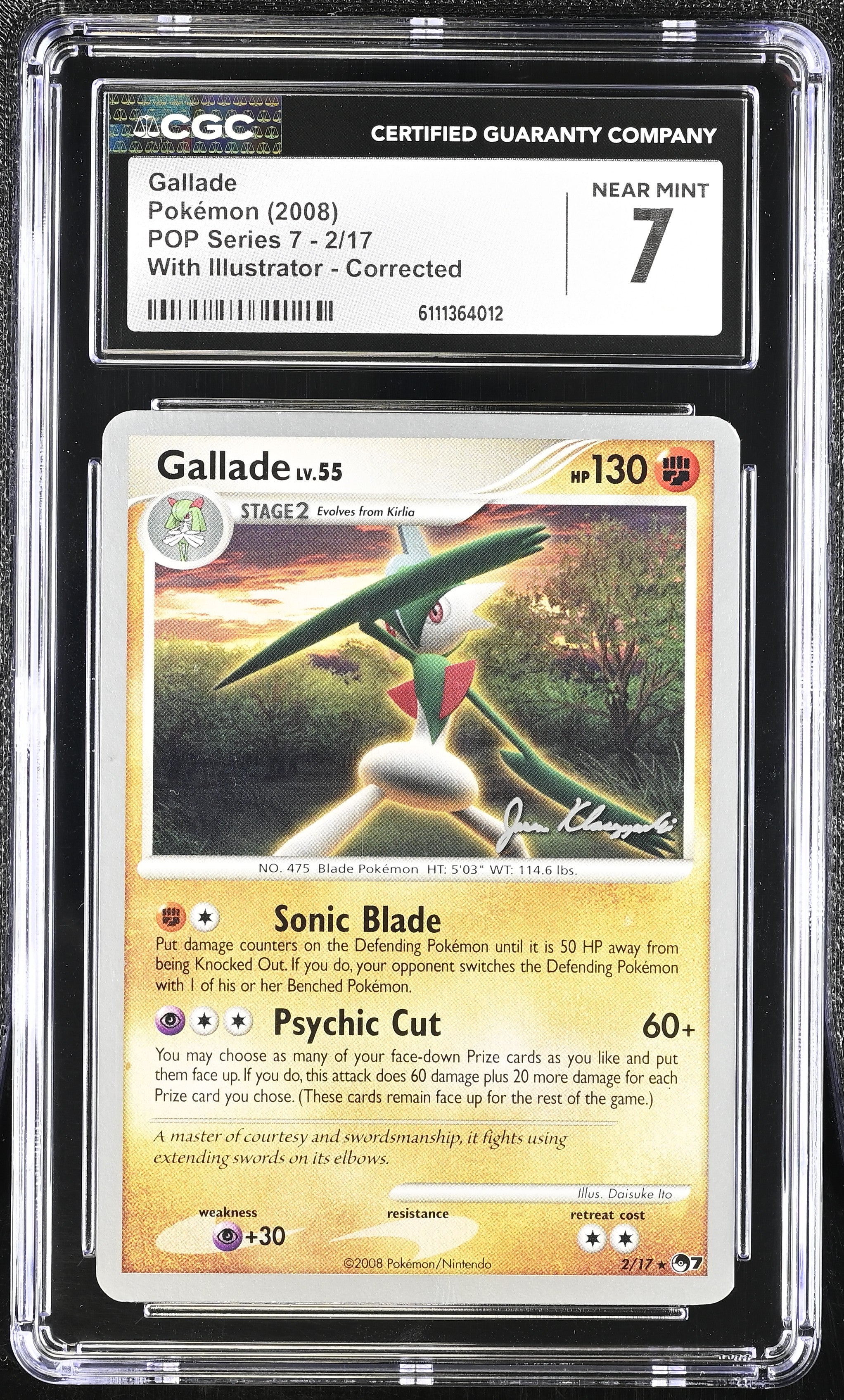 2008 POP Series 7 #2/17 Gallade CGC 7