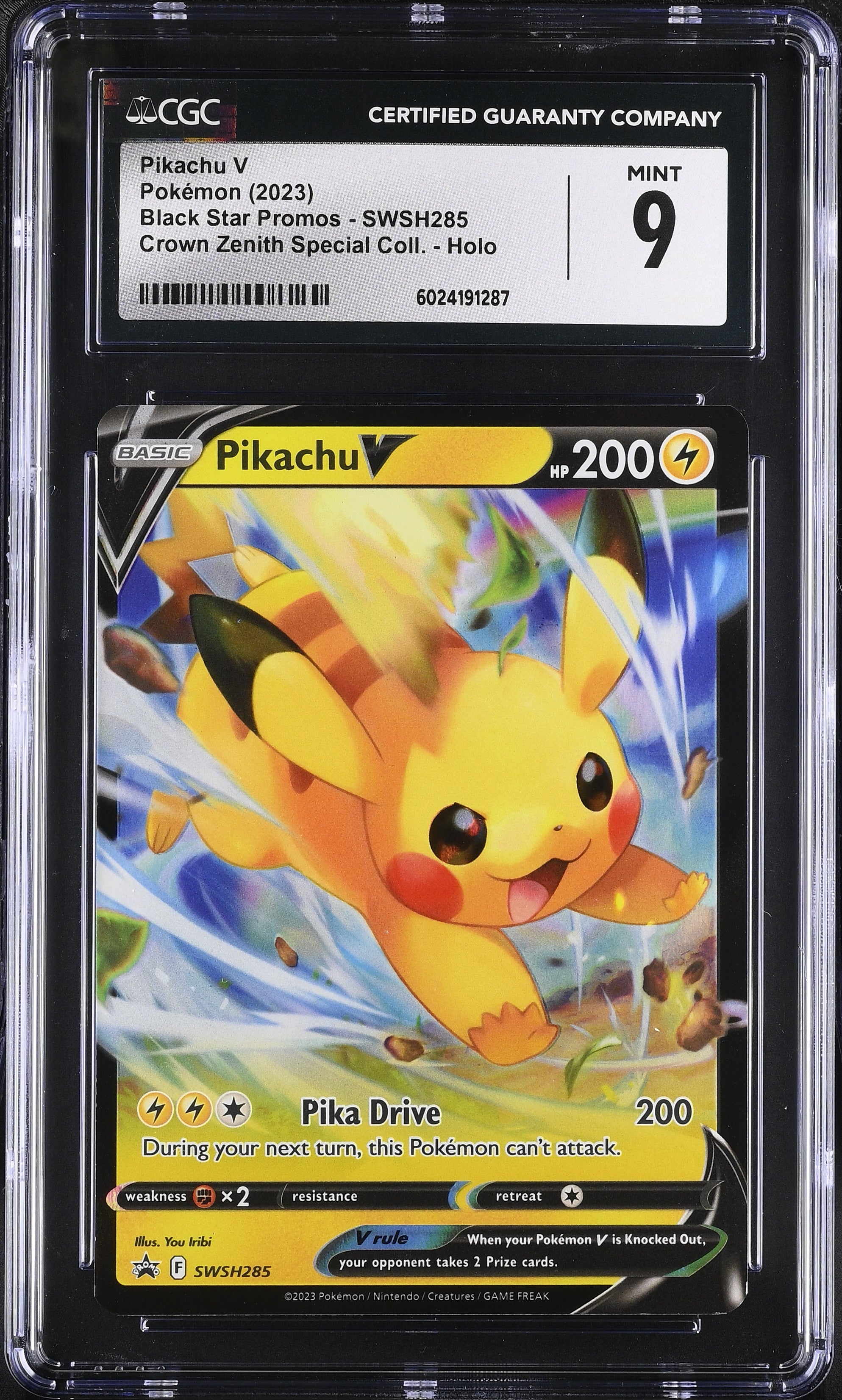 2023 Black Star Promos #SWSH285 Pikachu V CGC 9
