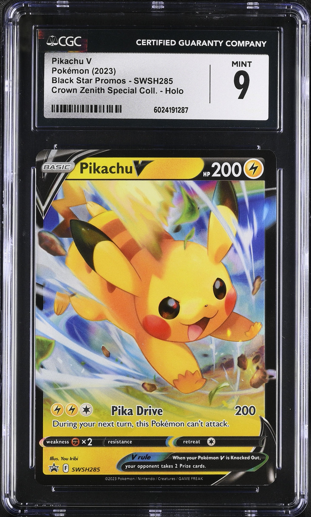 2023 Black Star Promos #SWSH285 Pikachu V CGC 9