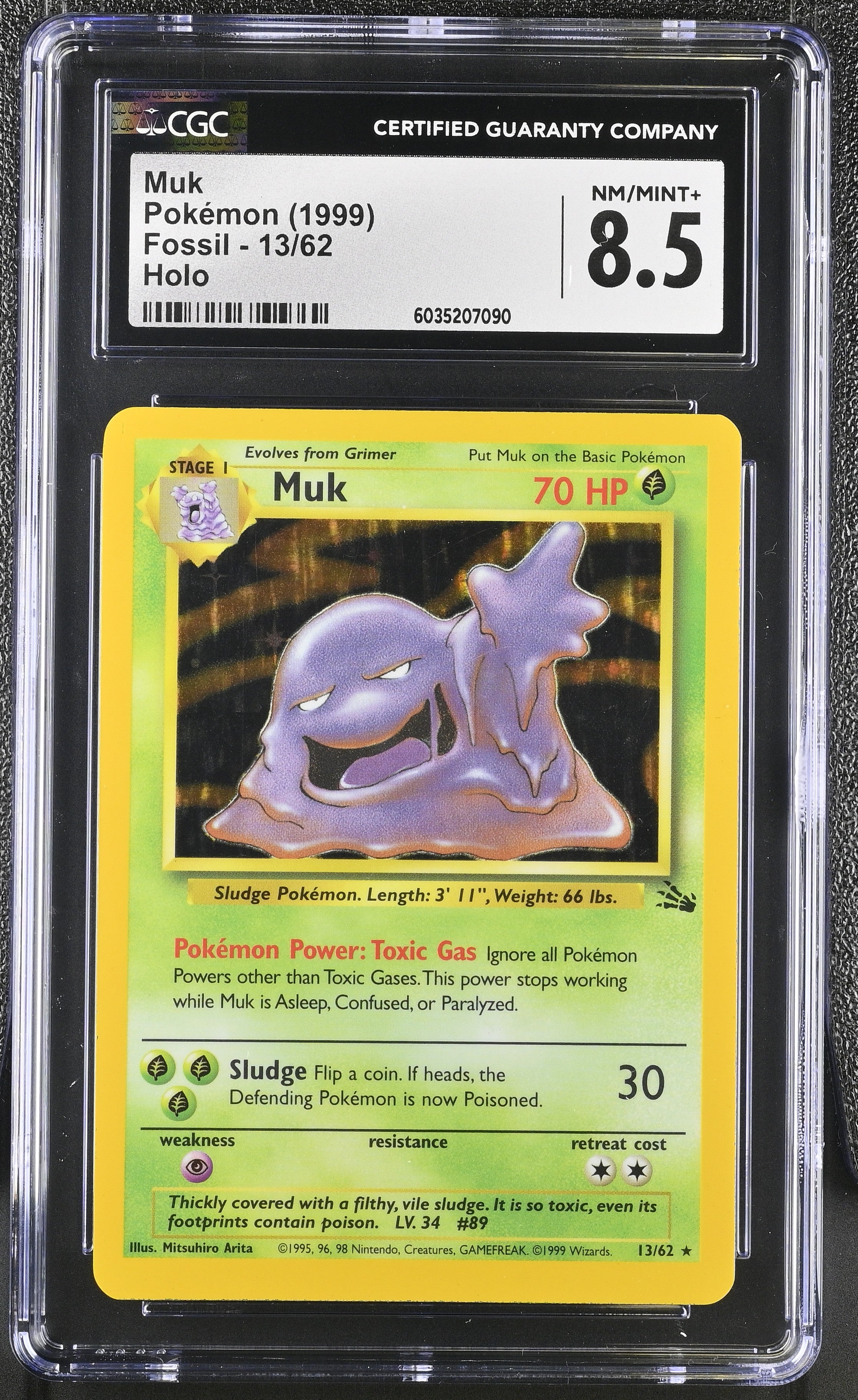 1999 Fossil #13/62 Muk CGC 8.5