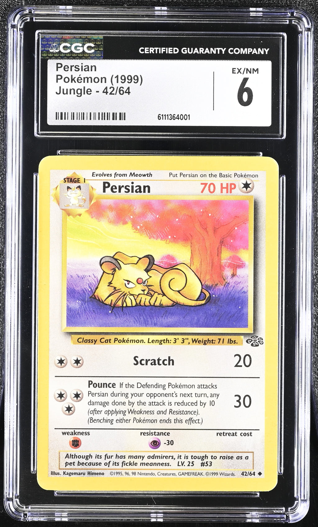1999 Jungle #42/64 Persian CGC 6