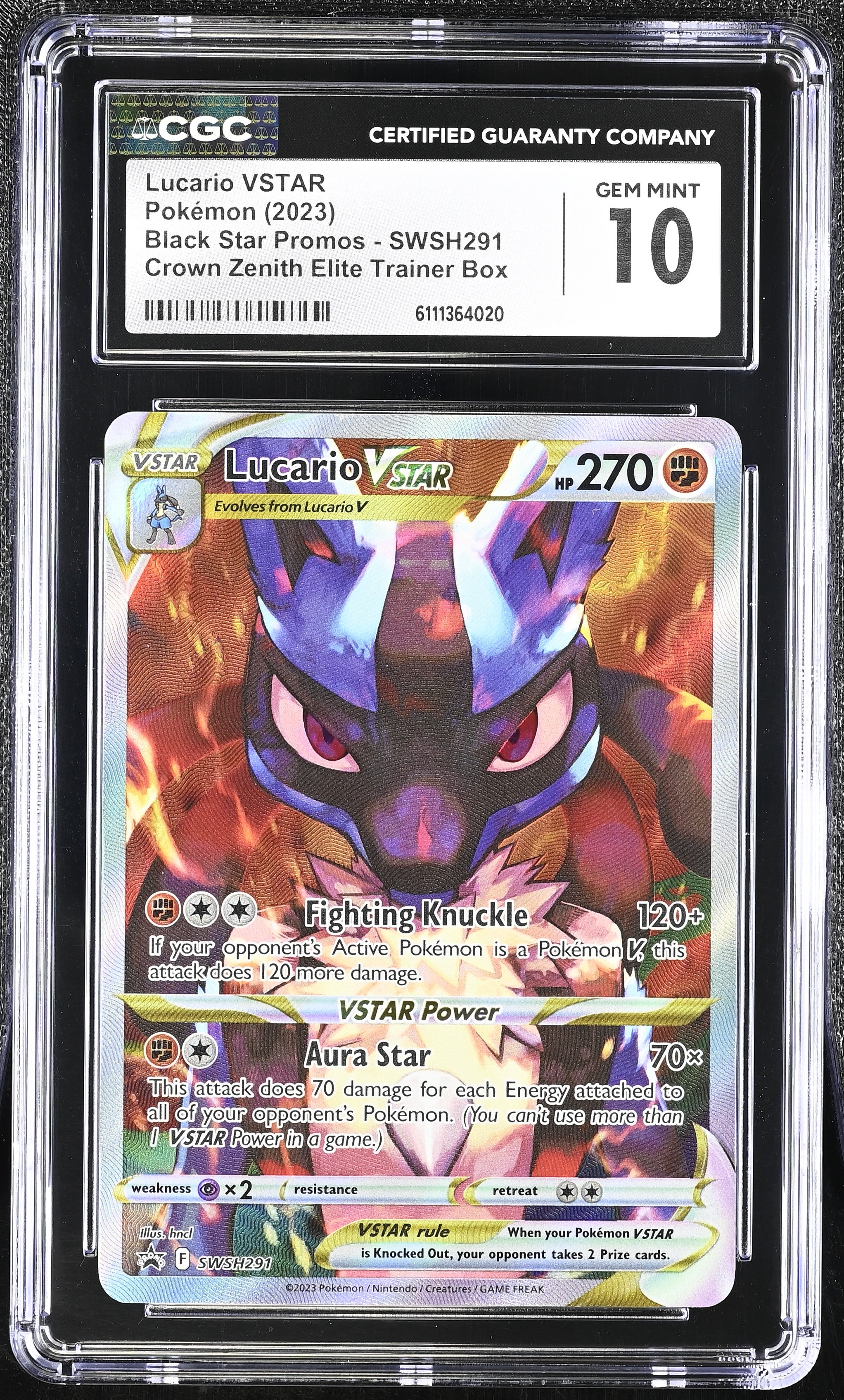 2023 Black Star Promos #SWSH291 Lucario VSTAR CGC 10